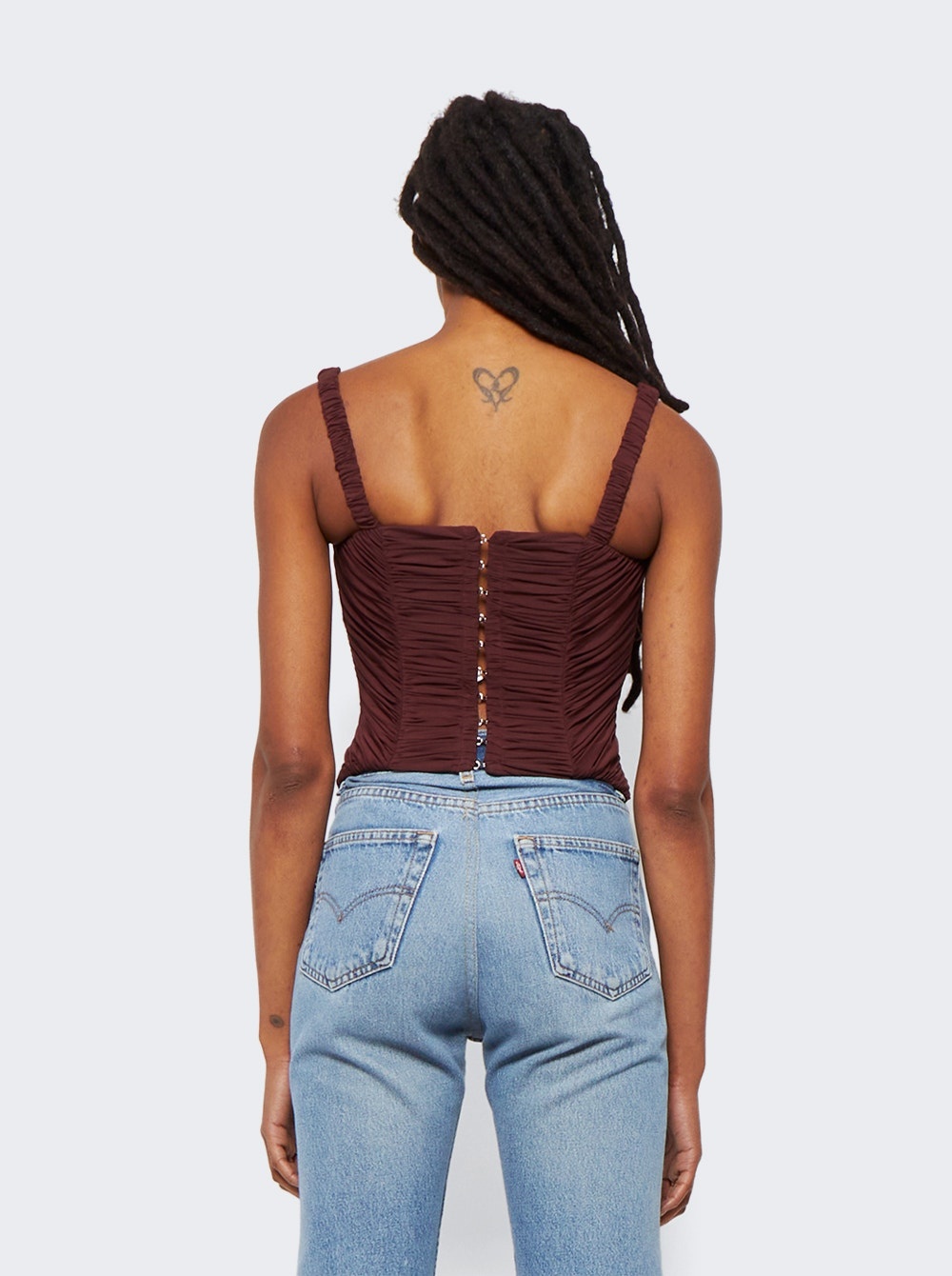 Smocked Doric Corset Oxblood Red - 5
