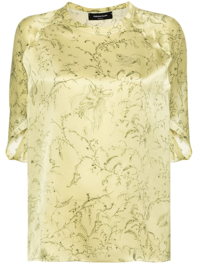 graphic-print silk blouse 1