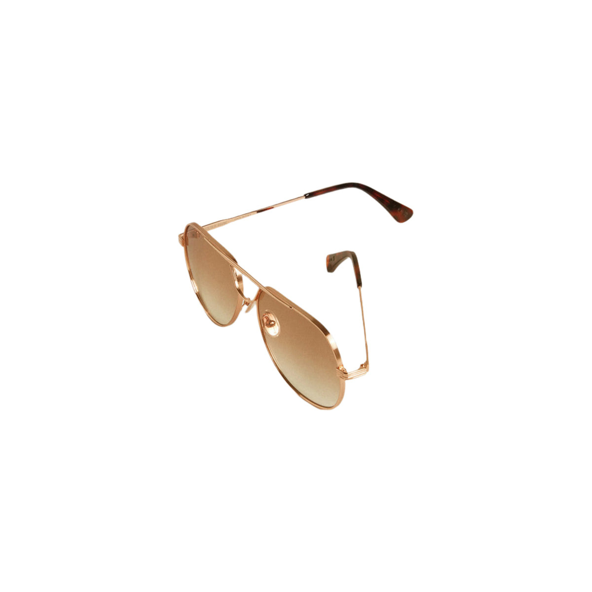 AVIATOR STYLE SUNGLASSES (PINK GOLD/HONEY) - 2