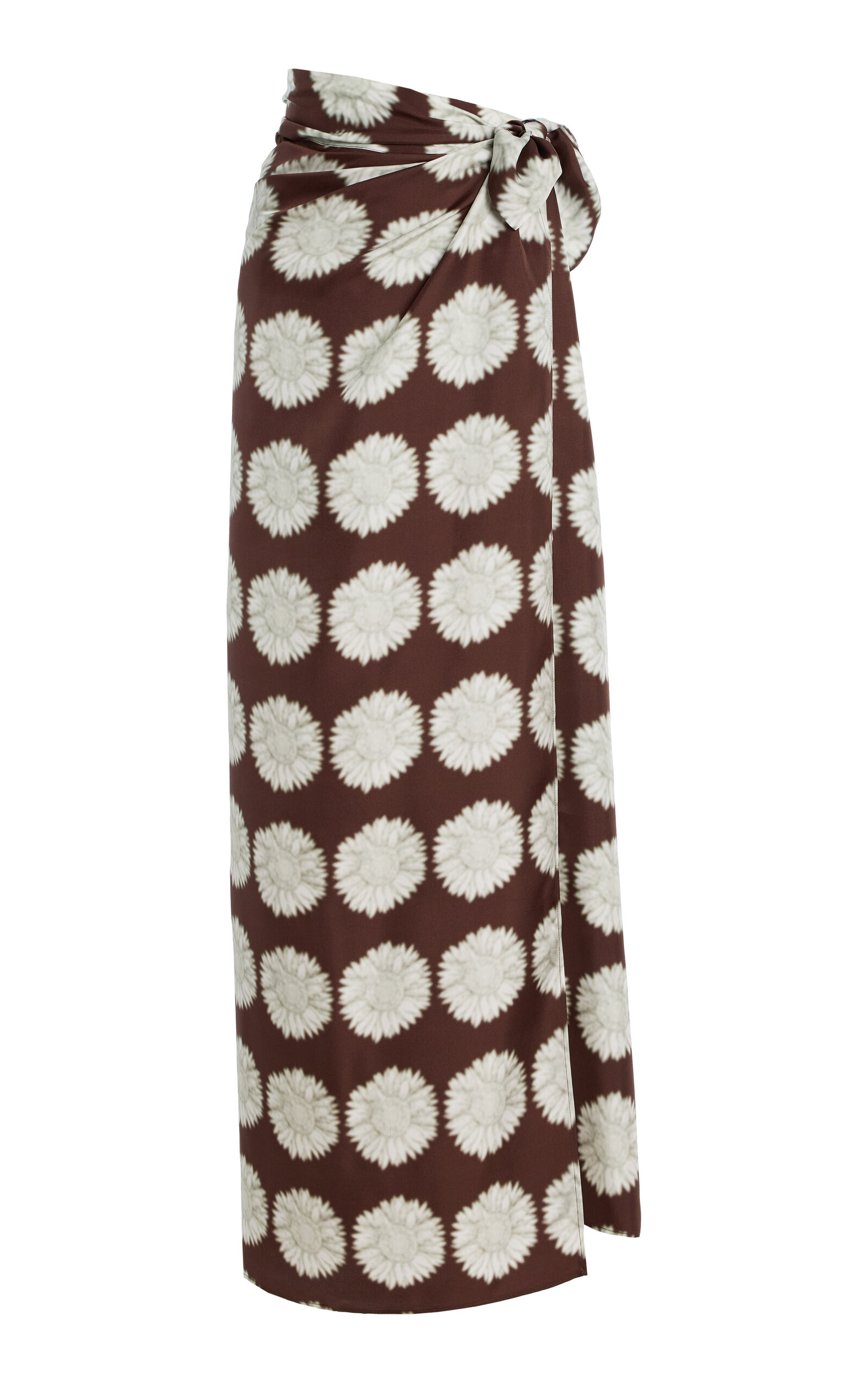 Floral-Print Silk Sarong brown - 1