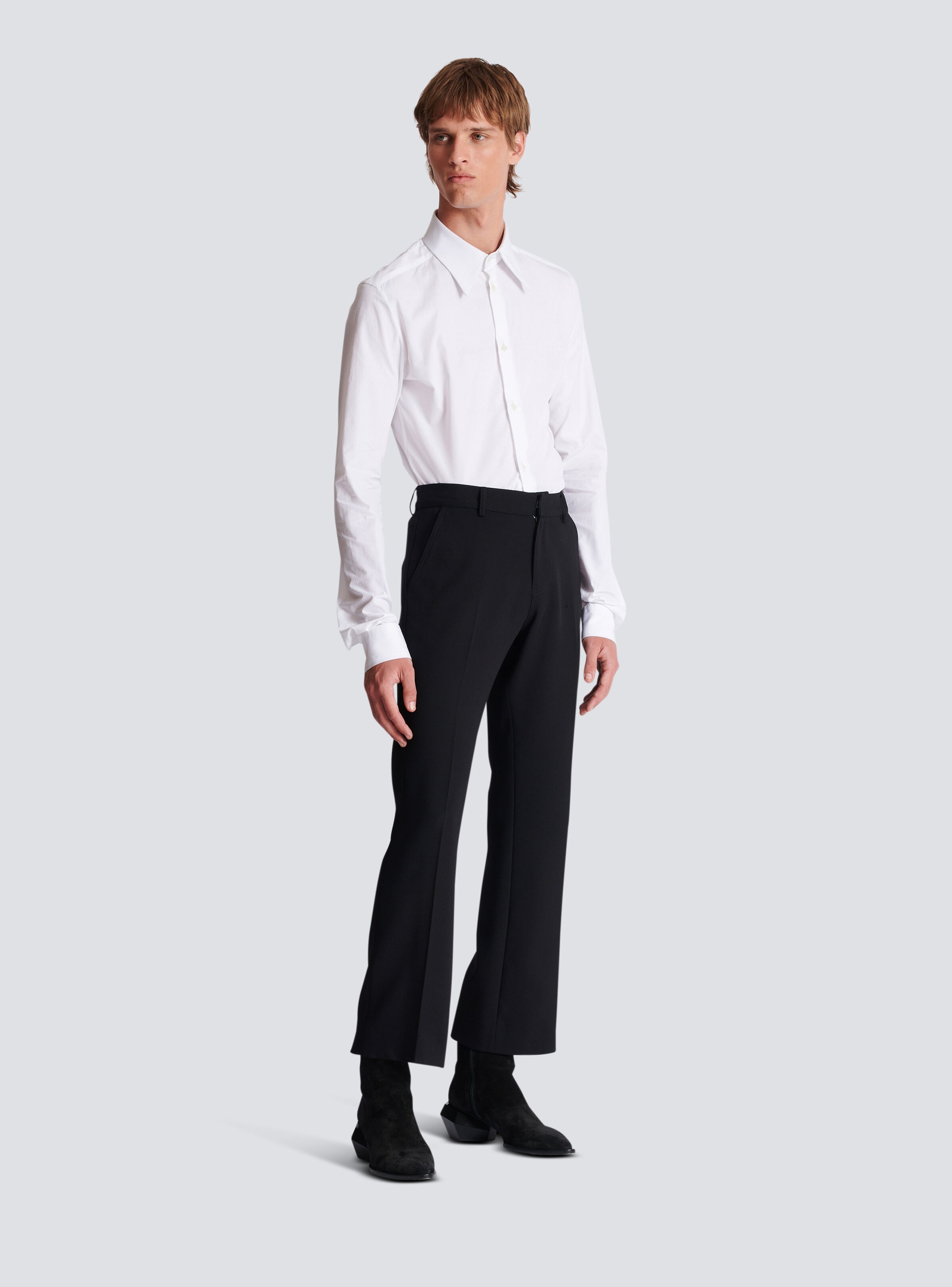 Flared trousers in double crepe - 3