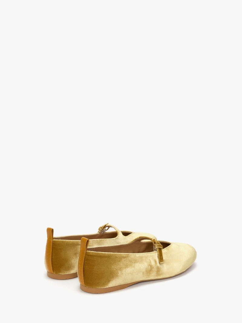 VELVET BALLERINAS WITH STRAP 3