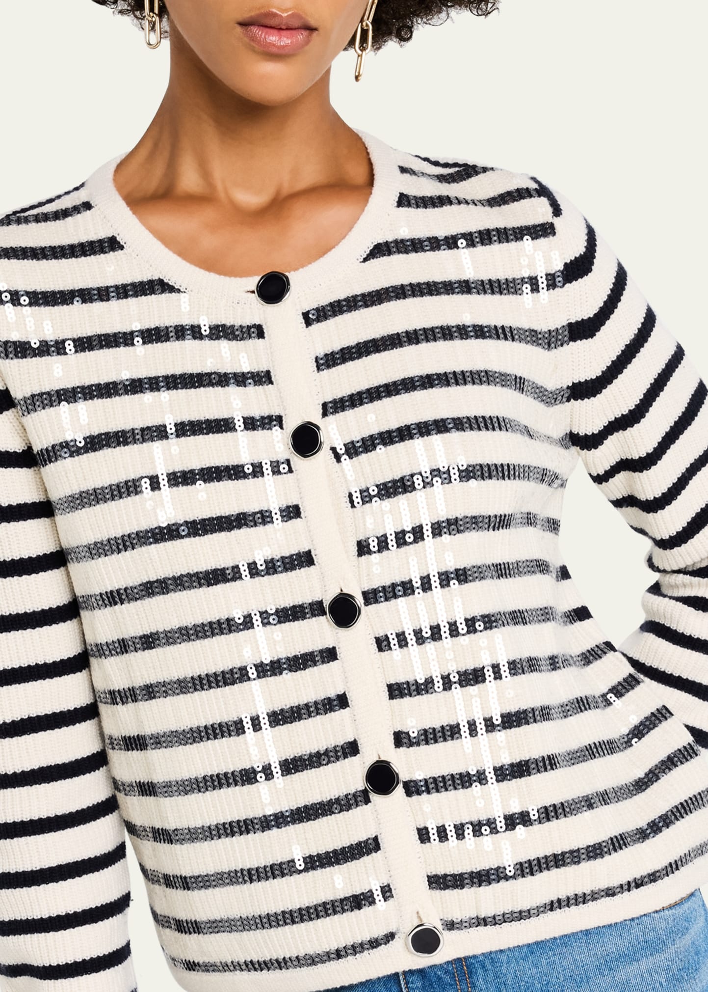 Nebula Sequined Striped Cardigan - 5