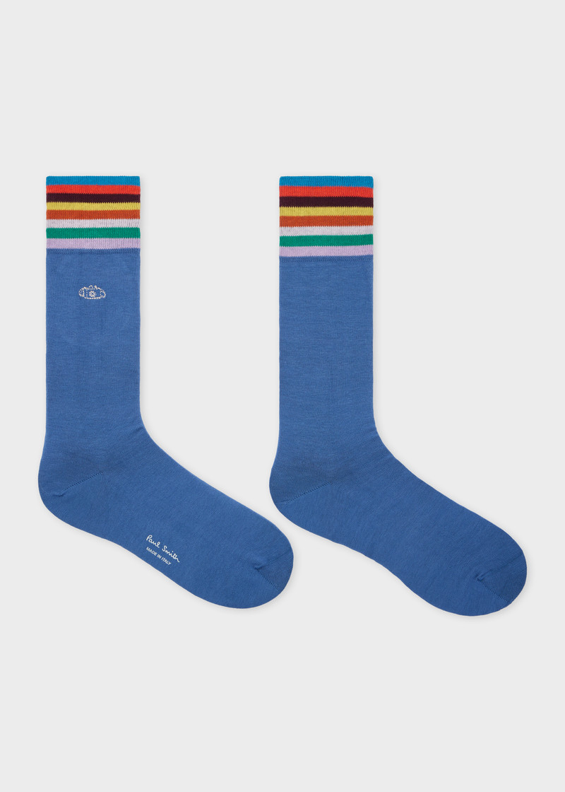 Paul Smith Light Blue Embroidered Camera Socks outlook