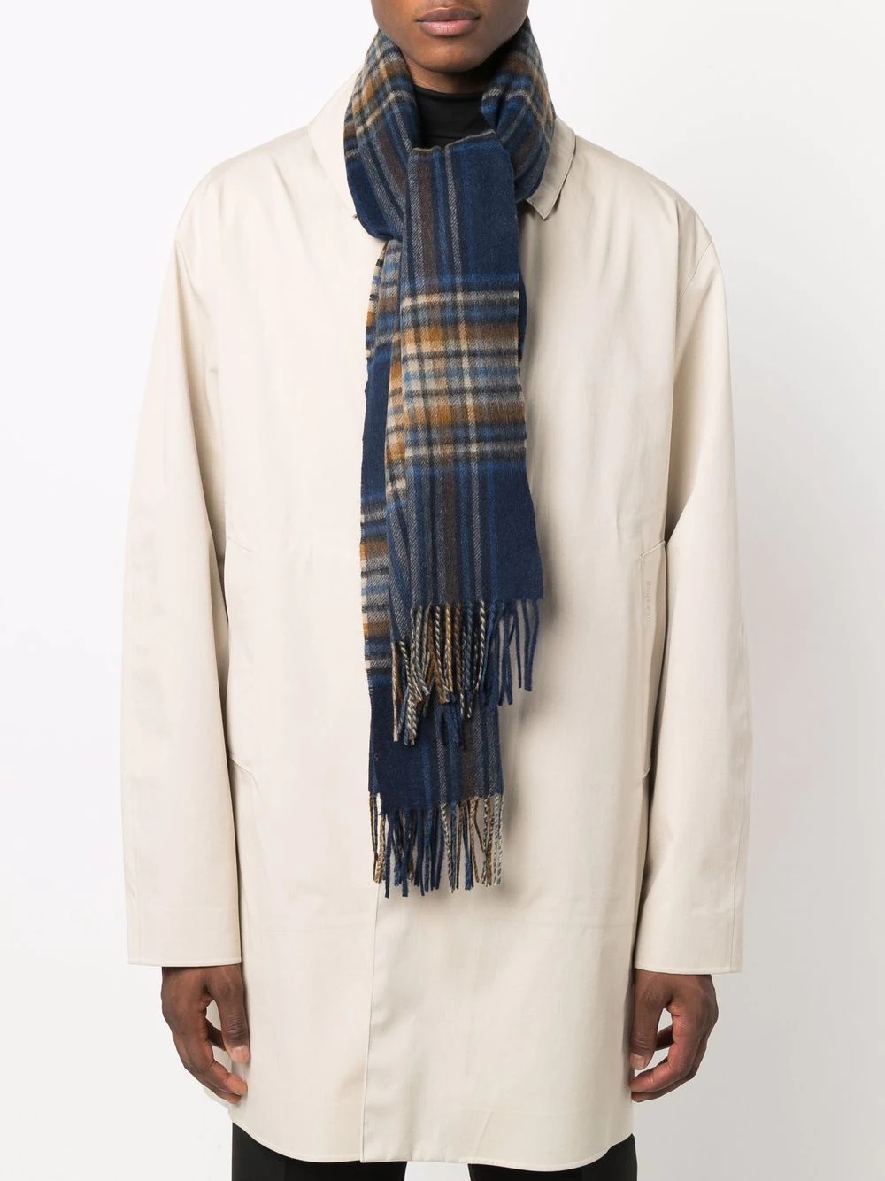 checked wool scarf - 2