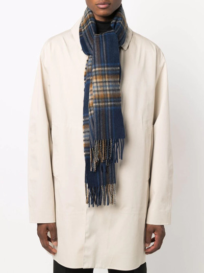 Barbour checked wool scarf outlook