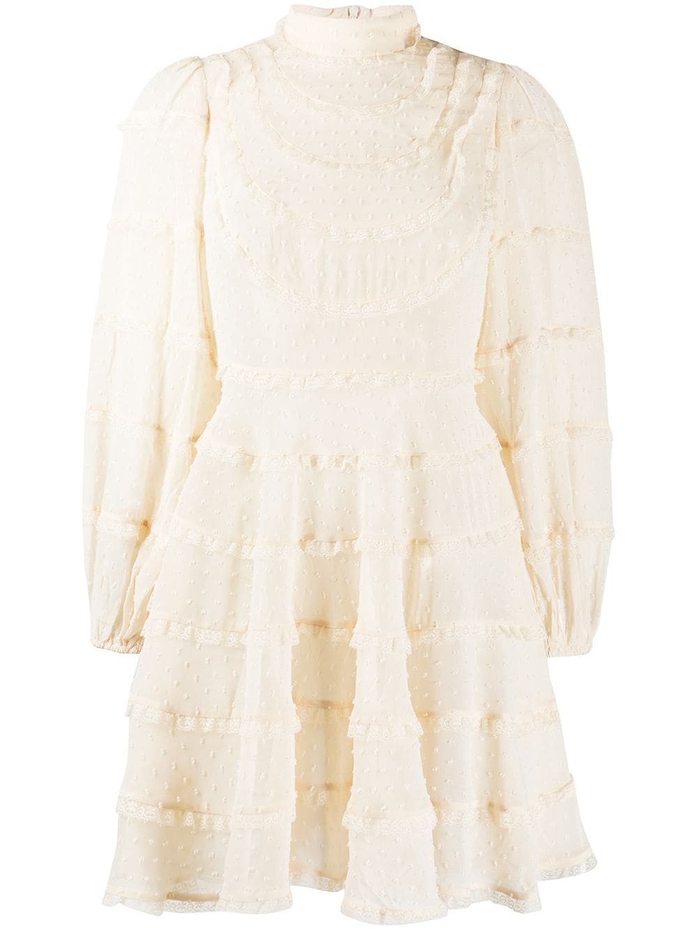 lace layered mini dress - 1