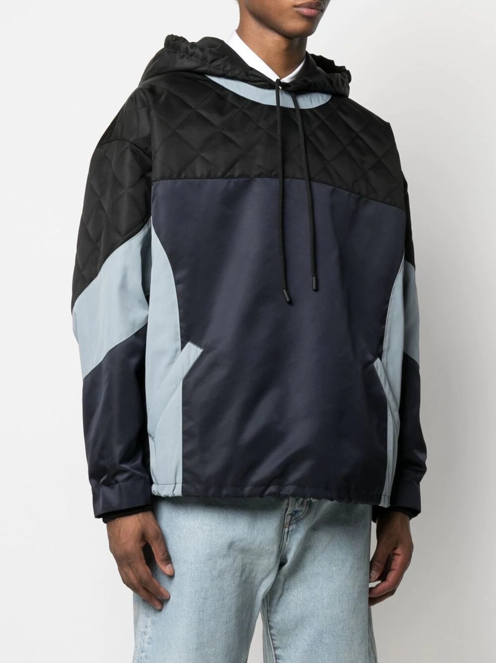 colour-block hooded jacket - 3