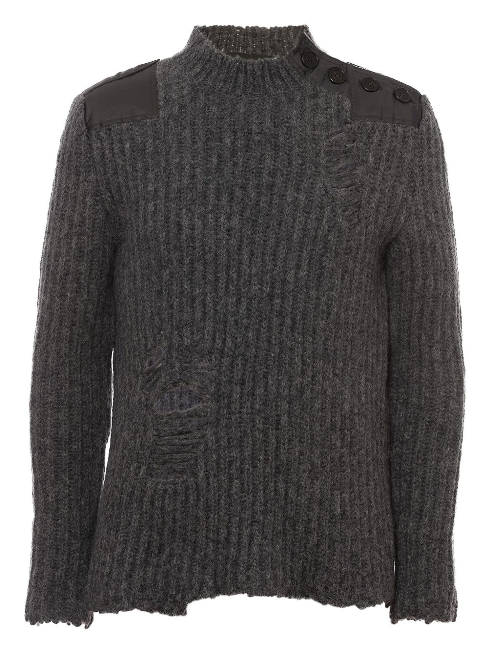ribbed distressed sweater - 1