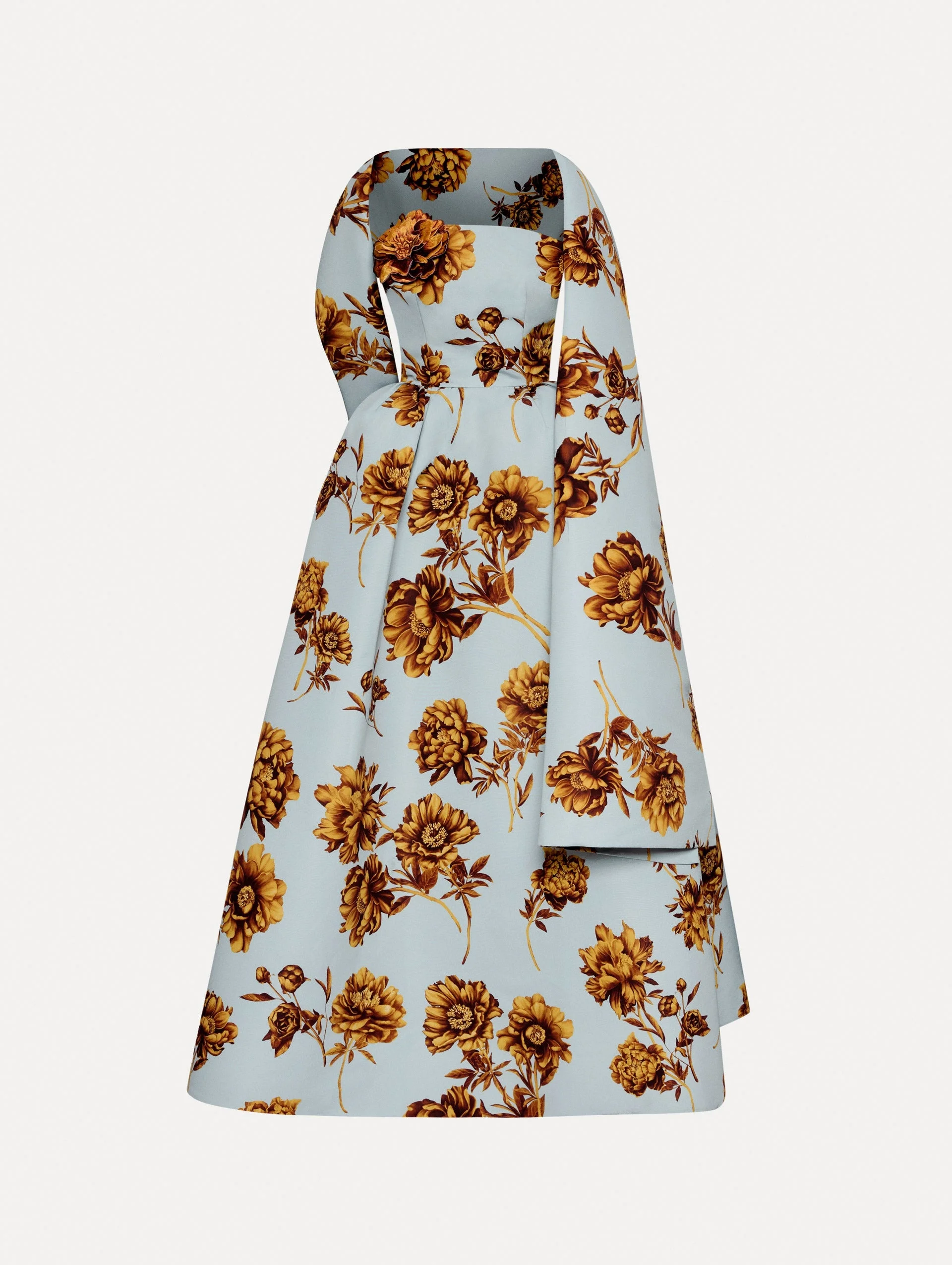 PEONY FAILLE GOWN WITH SHAWL - 1