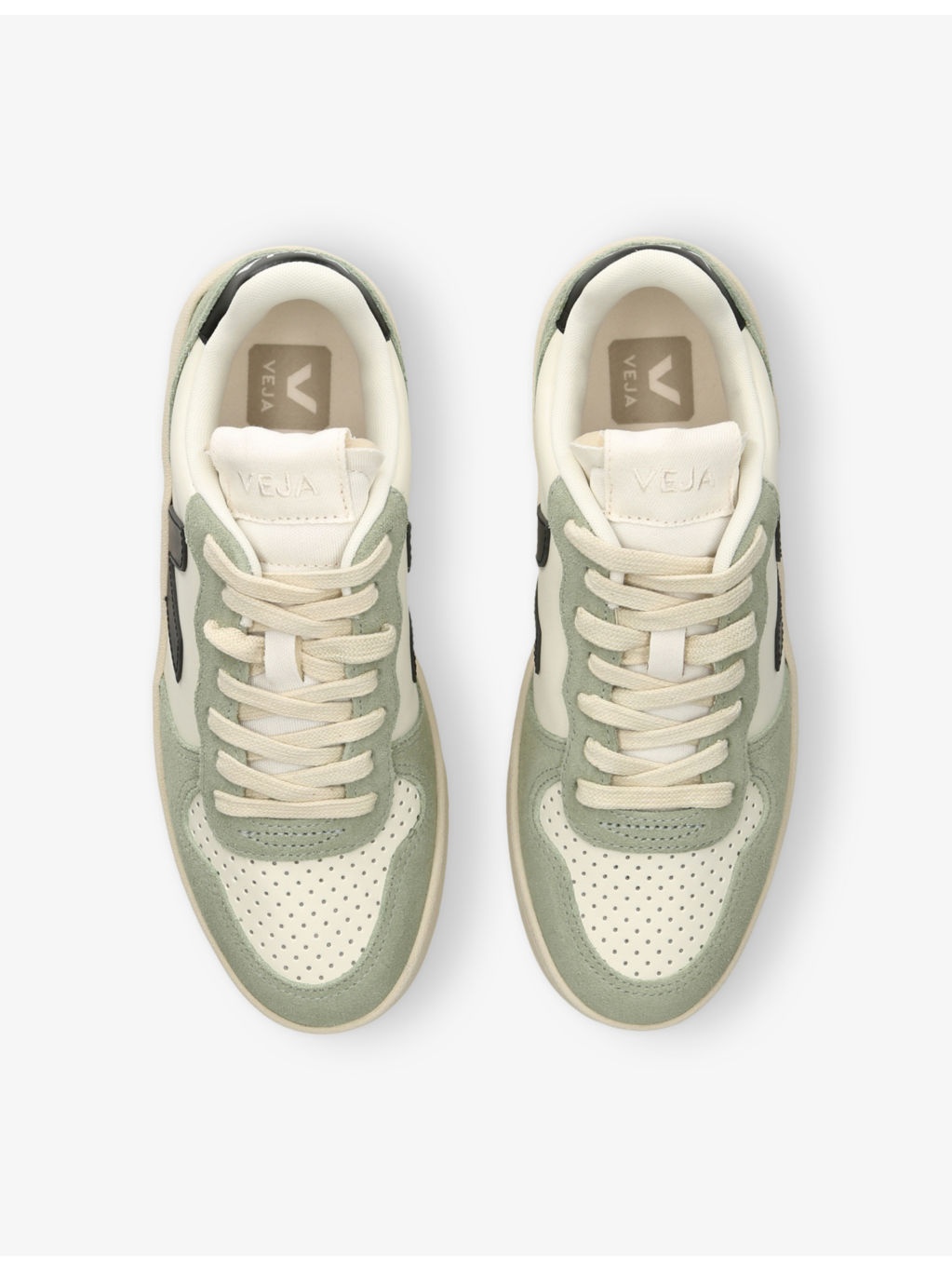V-10 Logo-Embroidered Leather Low-Top Trainers - 2