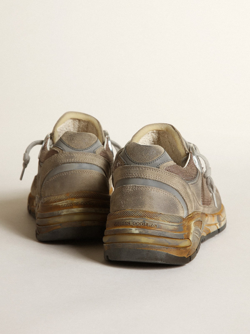 Women’s Dad-Star sneakers in dove-gray mesh and suede with white leather star 5