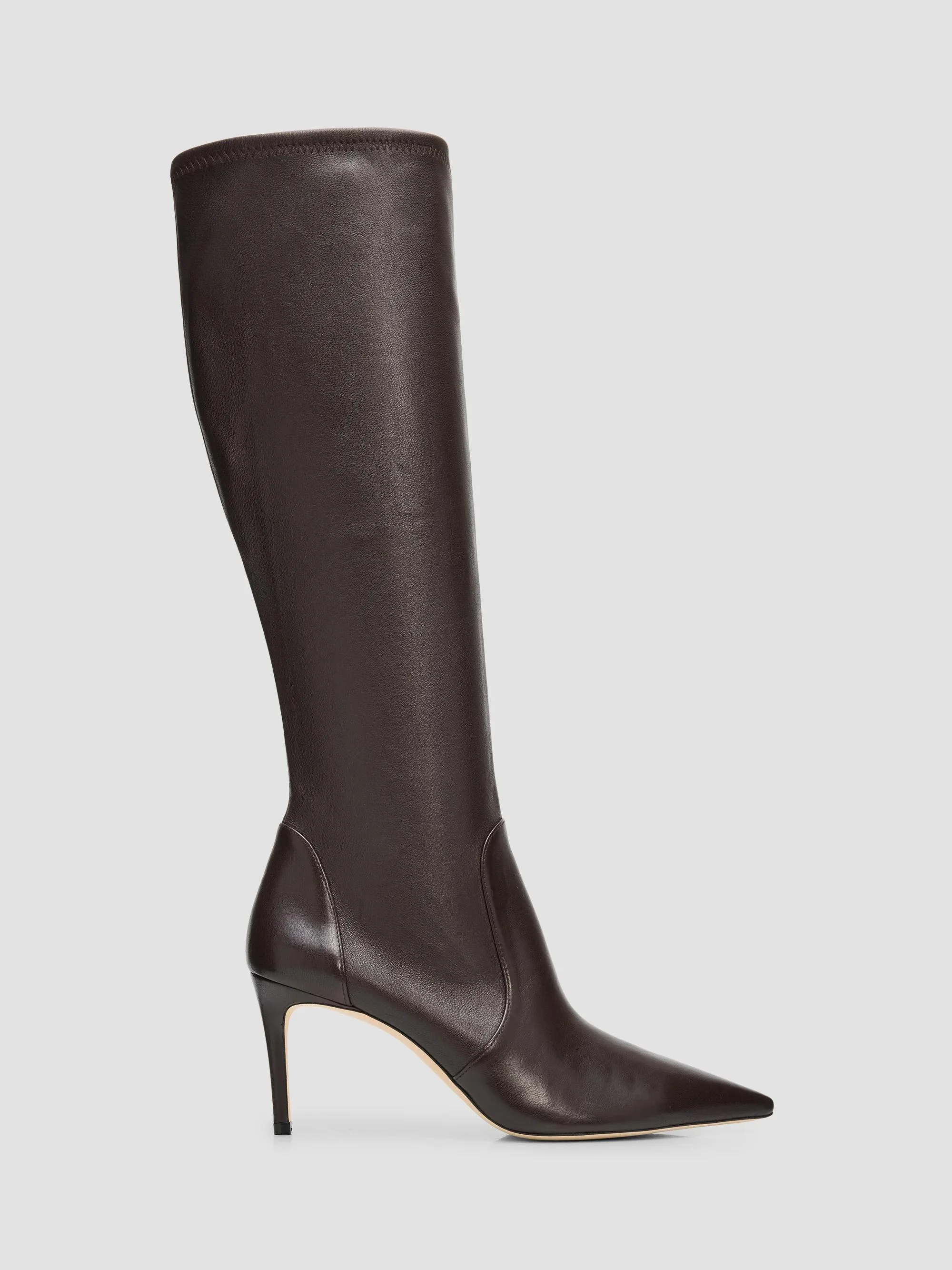 Women's Stuart 75MM Leather Power Boots - Midnight Espresso - 1