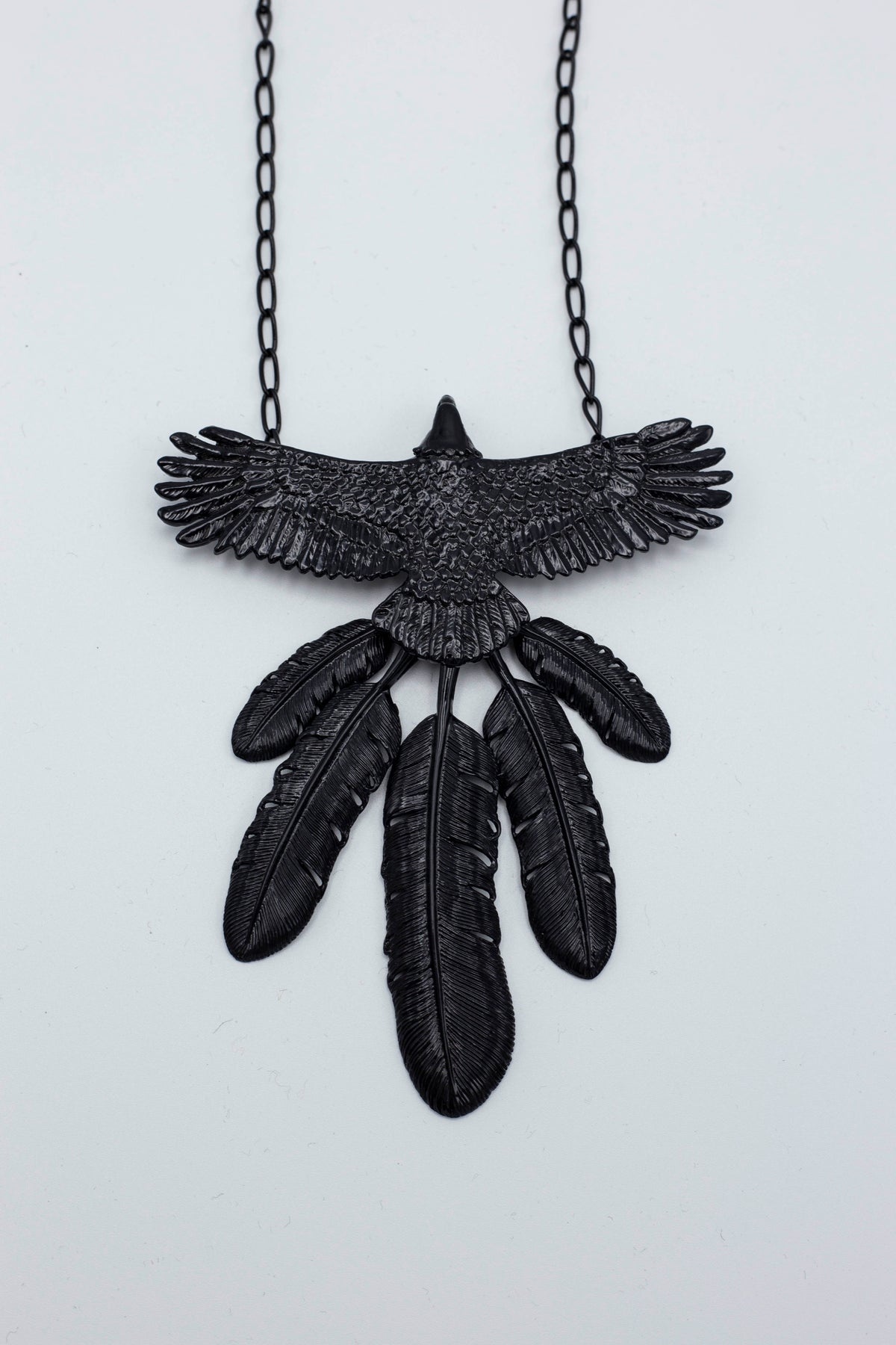 Laquered EAGLE Necklace - Black - 1