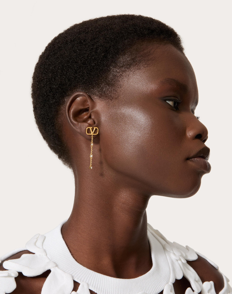 VLOGO SIGNATURE METAL AND SWAROVSKI® CRYSTAL EARRINGS 5