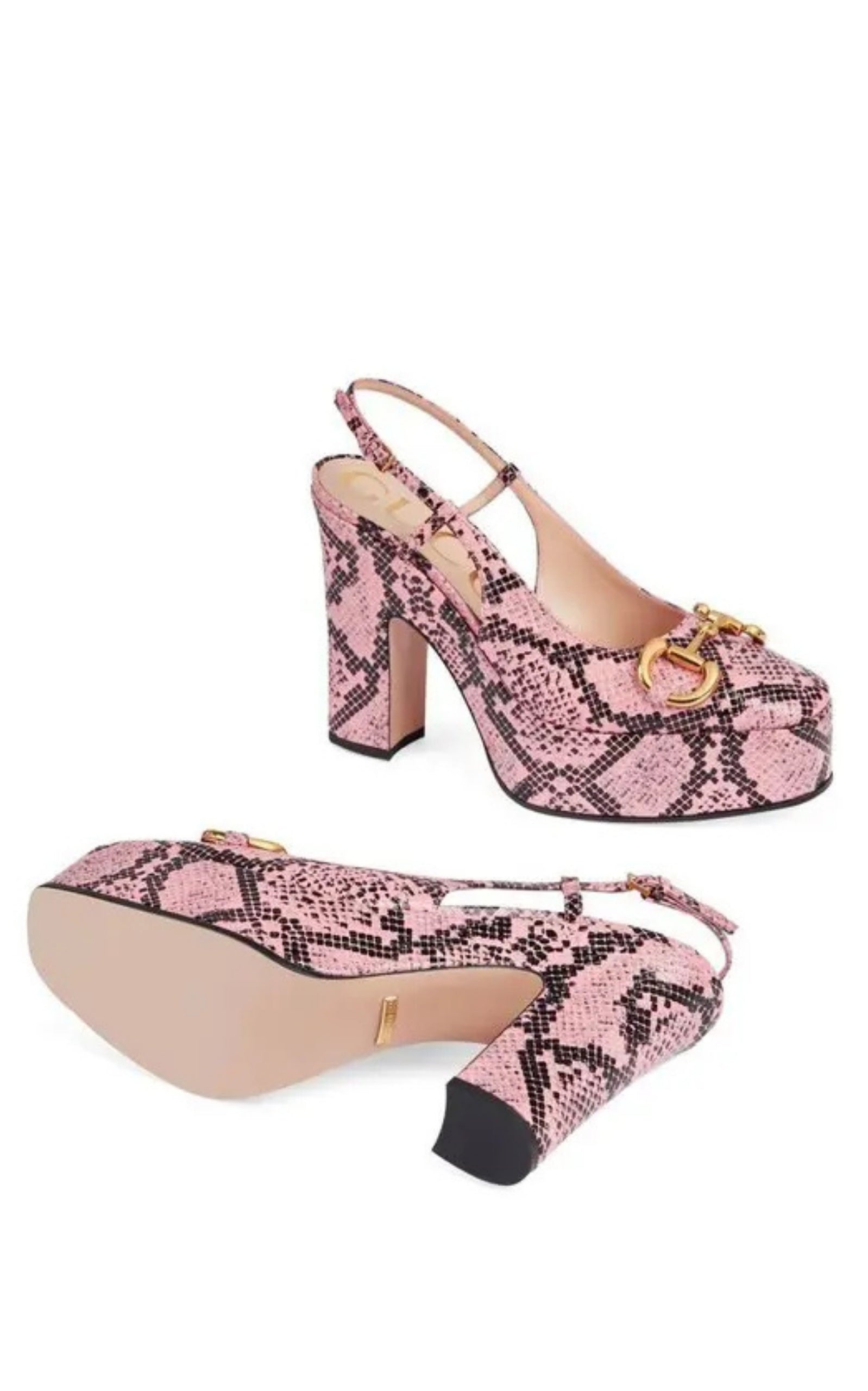 Snakeskin-Print Platform Pumps - 5