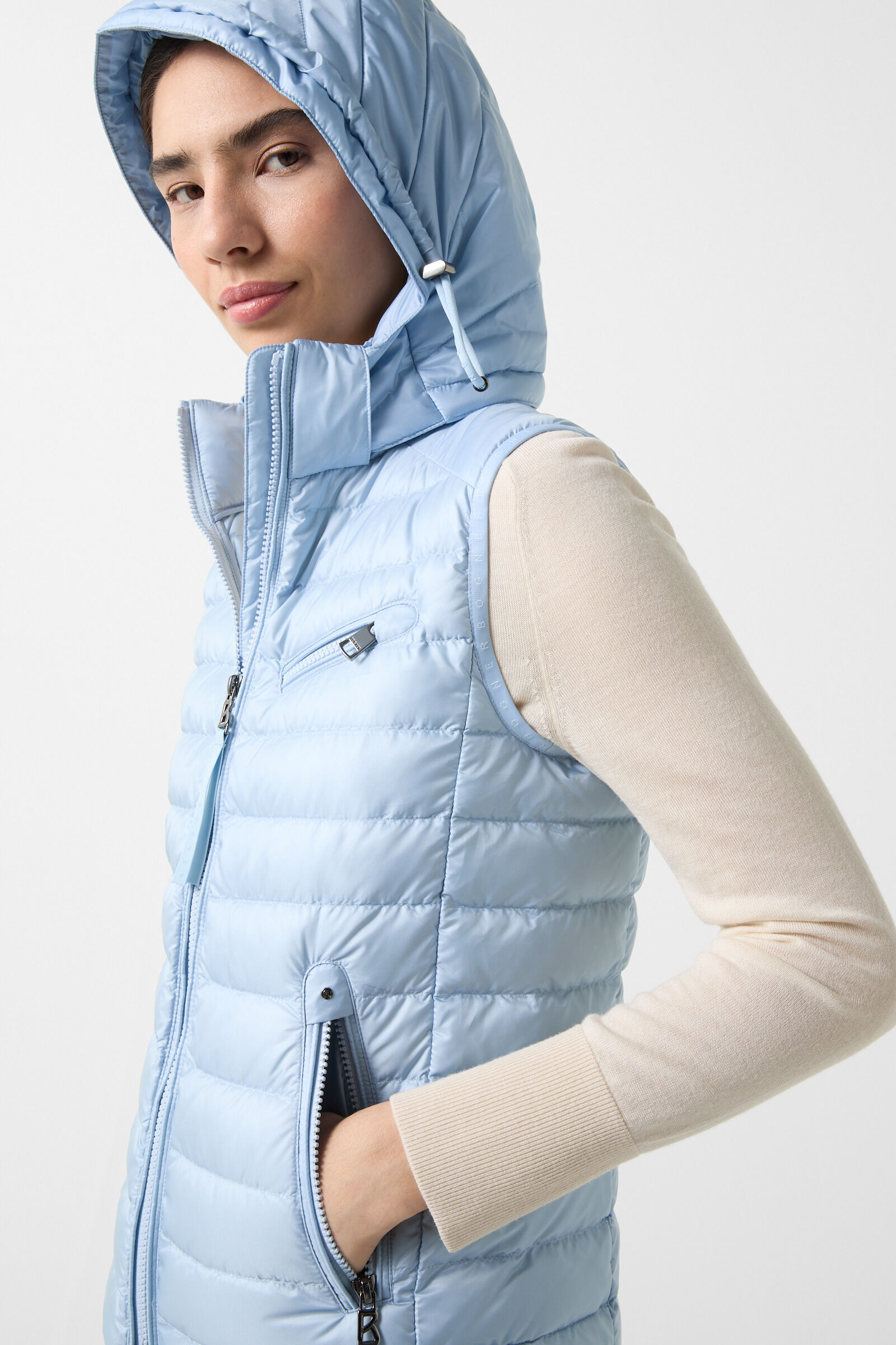 Florisa lightweight down vest in Light blue - 6