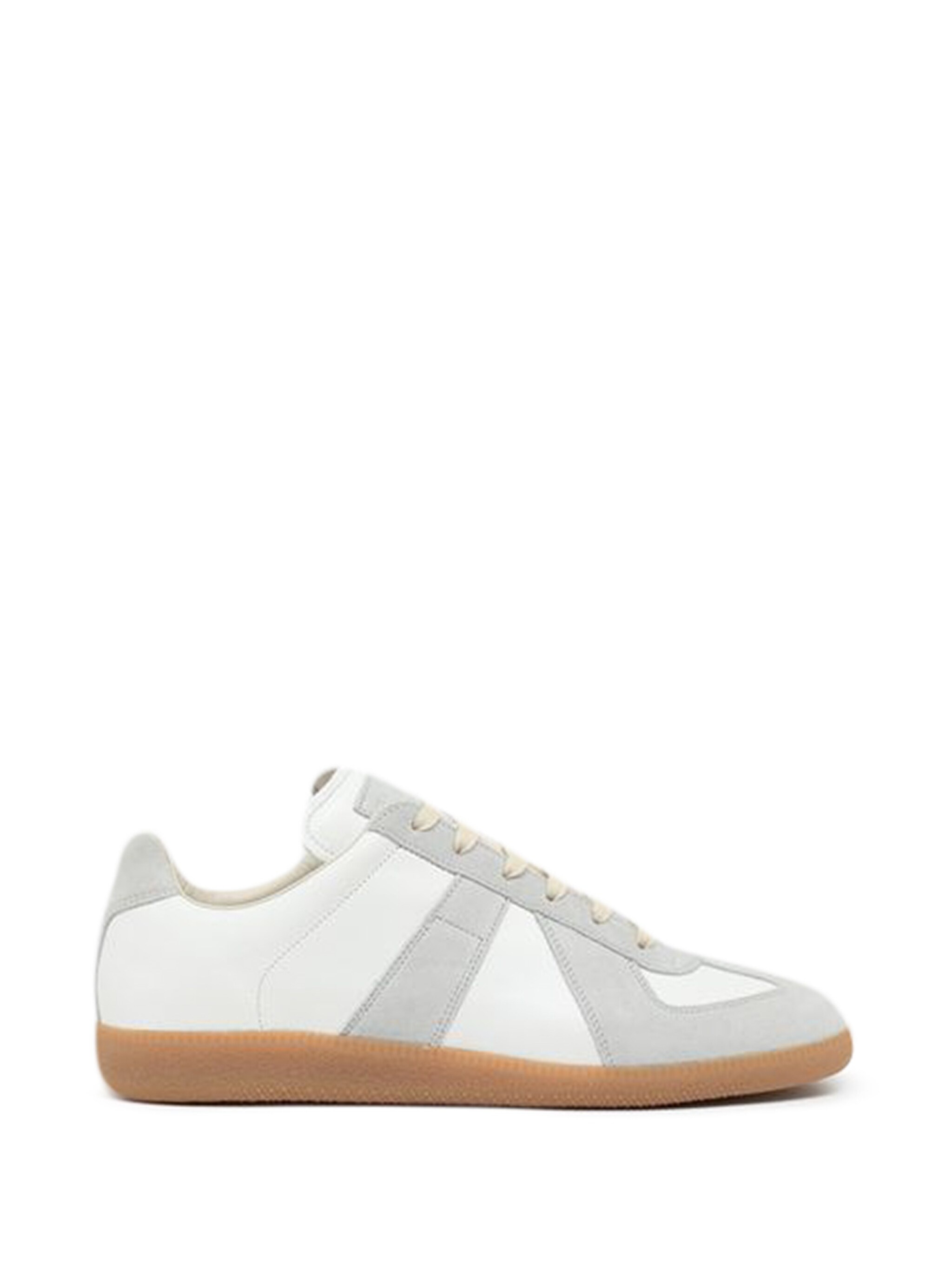 panelled lace-up sneakers - 1