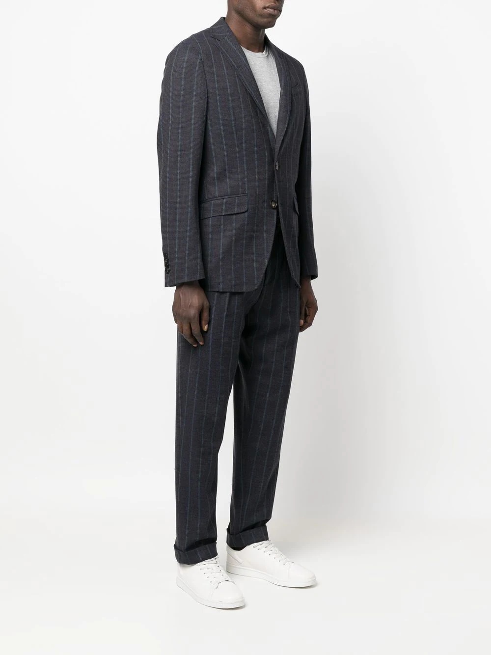 pinstripe-pattern single breasted suit - 3