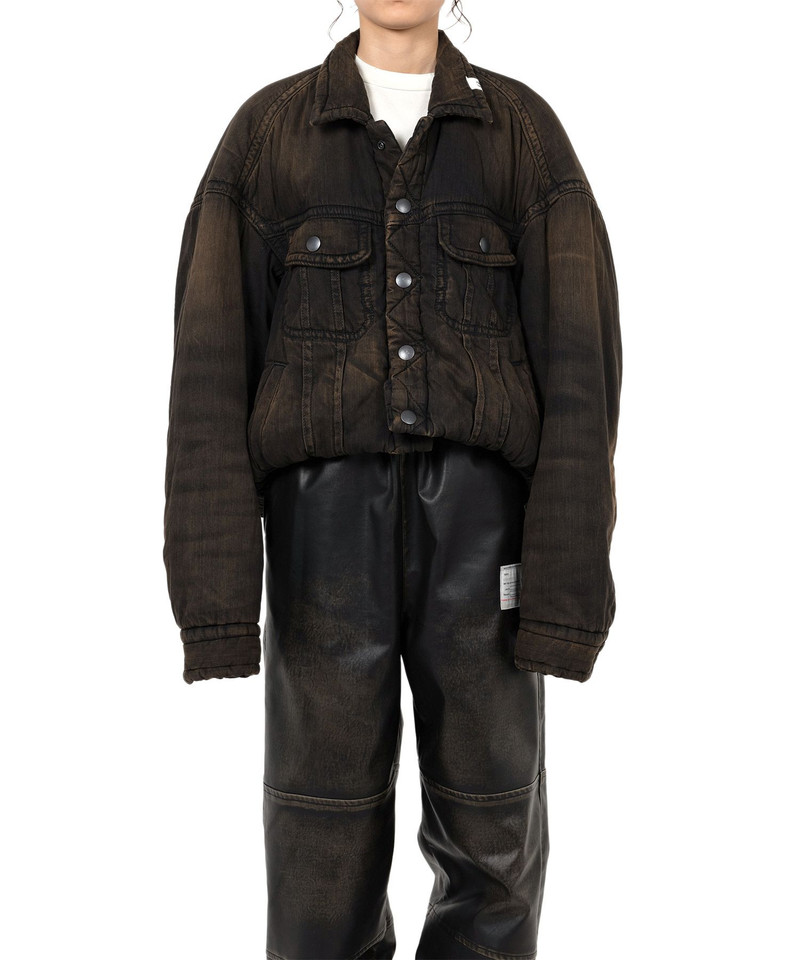 Roll-up Hem Puffer Denim Jacket 3