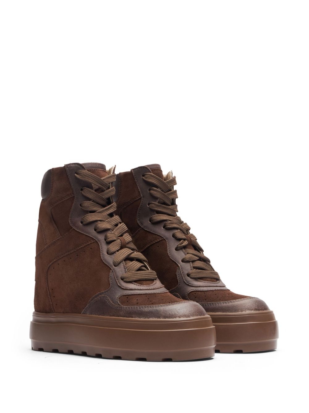 high-top suede sneakers - 2
