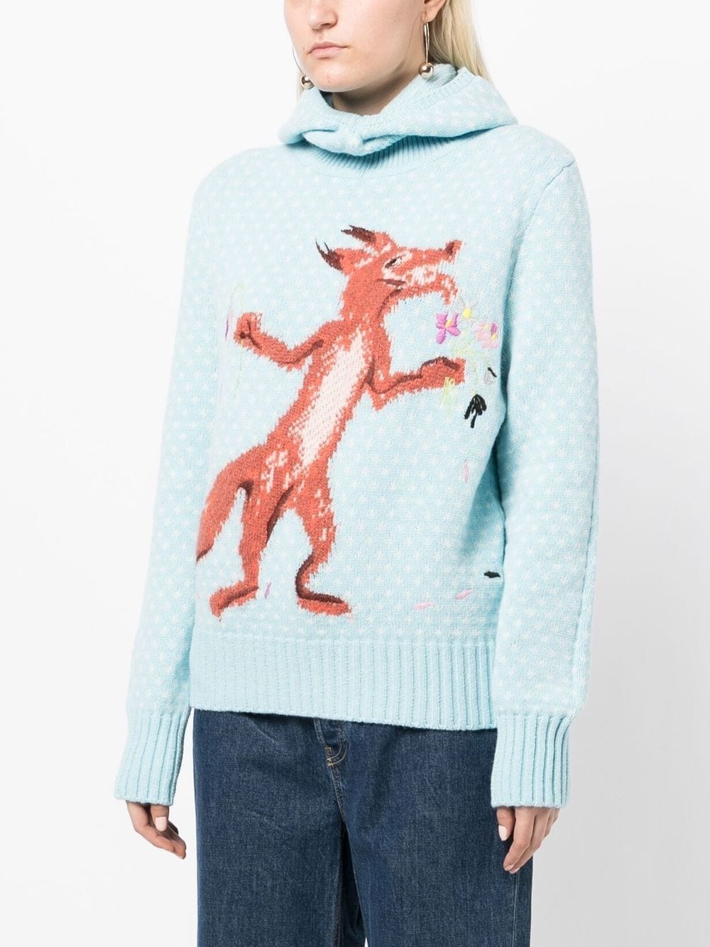 printed knit hoodie - 3