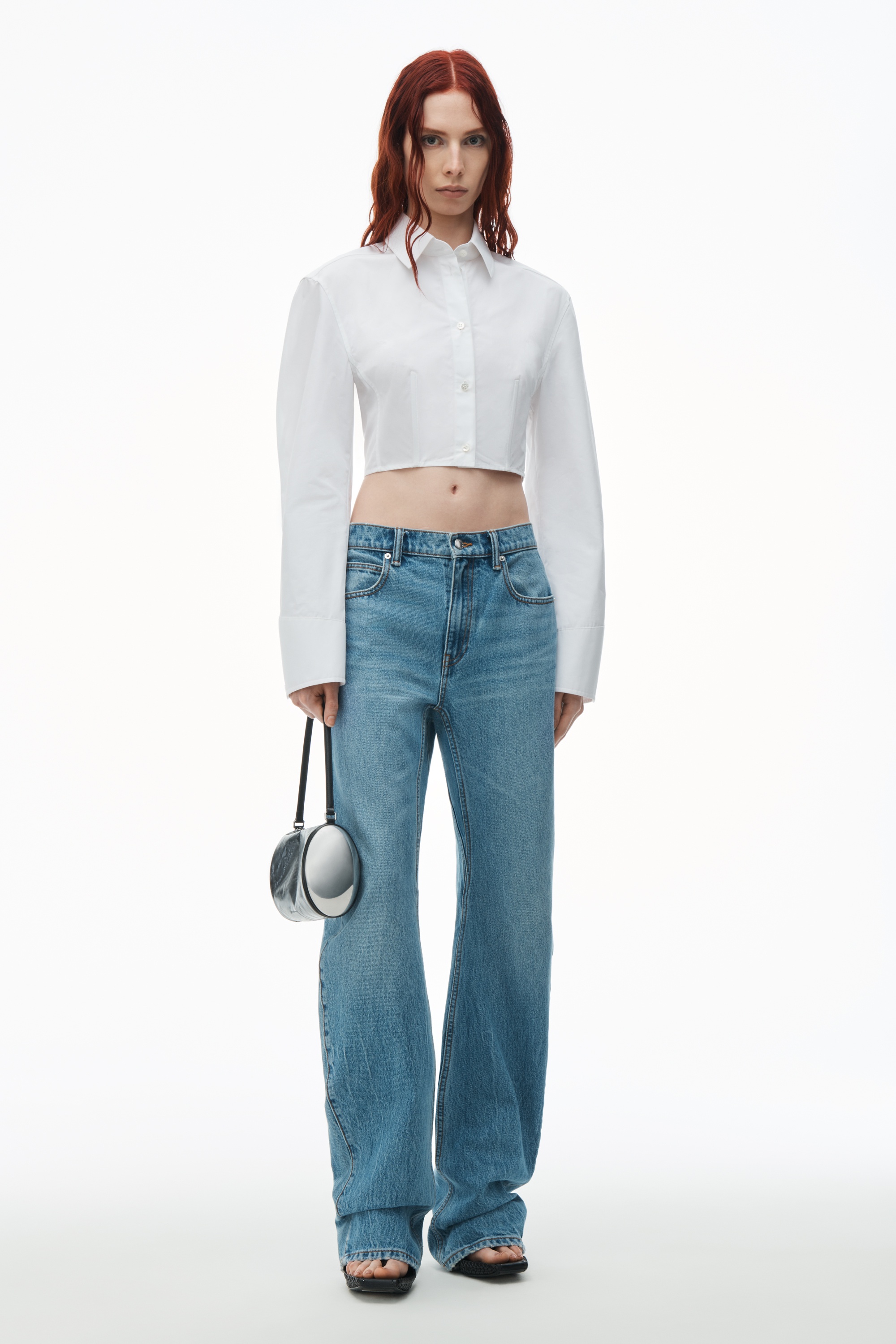 Cropped Structured Shirt in Organic Cotton - 6