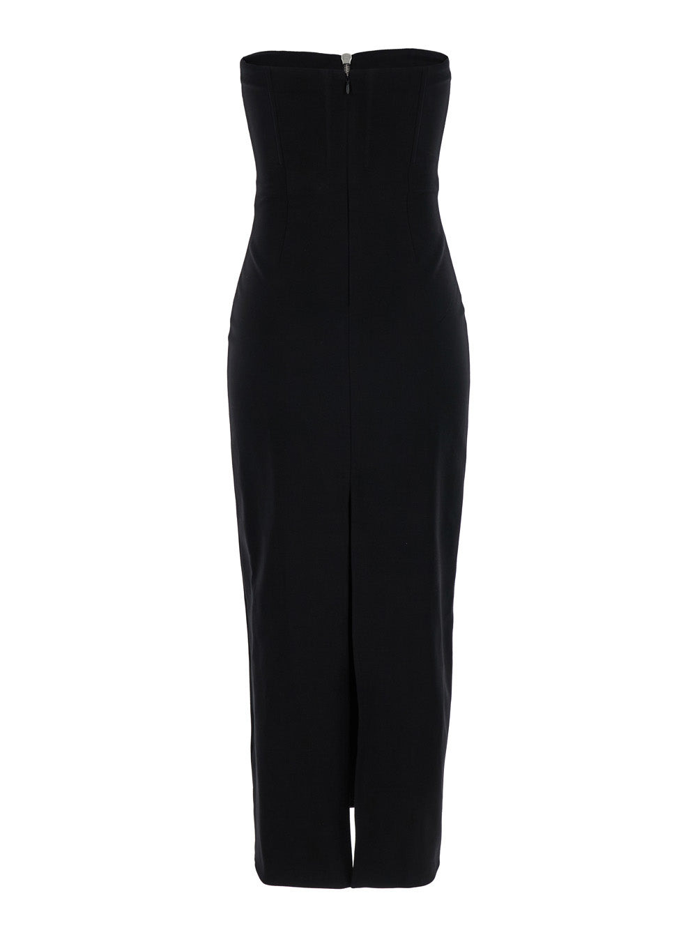 The Attico Women Black Bustier Dress With Decorative Zip In Tech Fabric Woman - 2