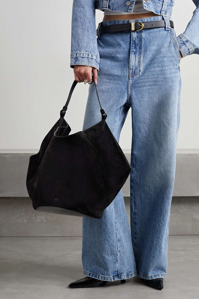 KHAITE Lotus medium suede tote outlook