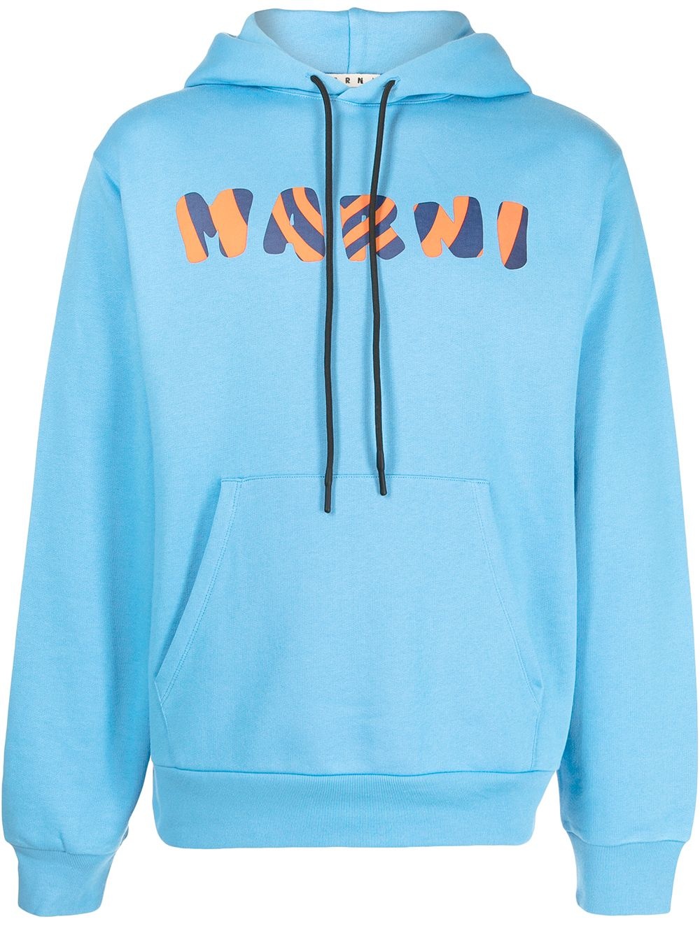 logo-print cotton hoodie - 1