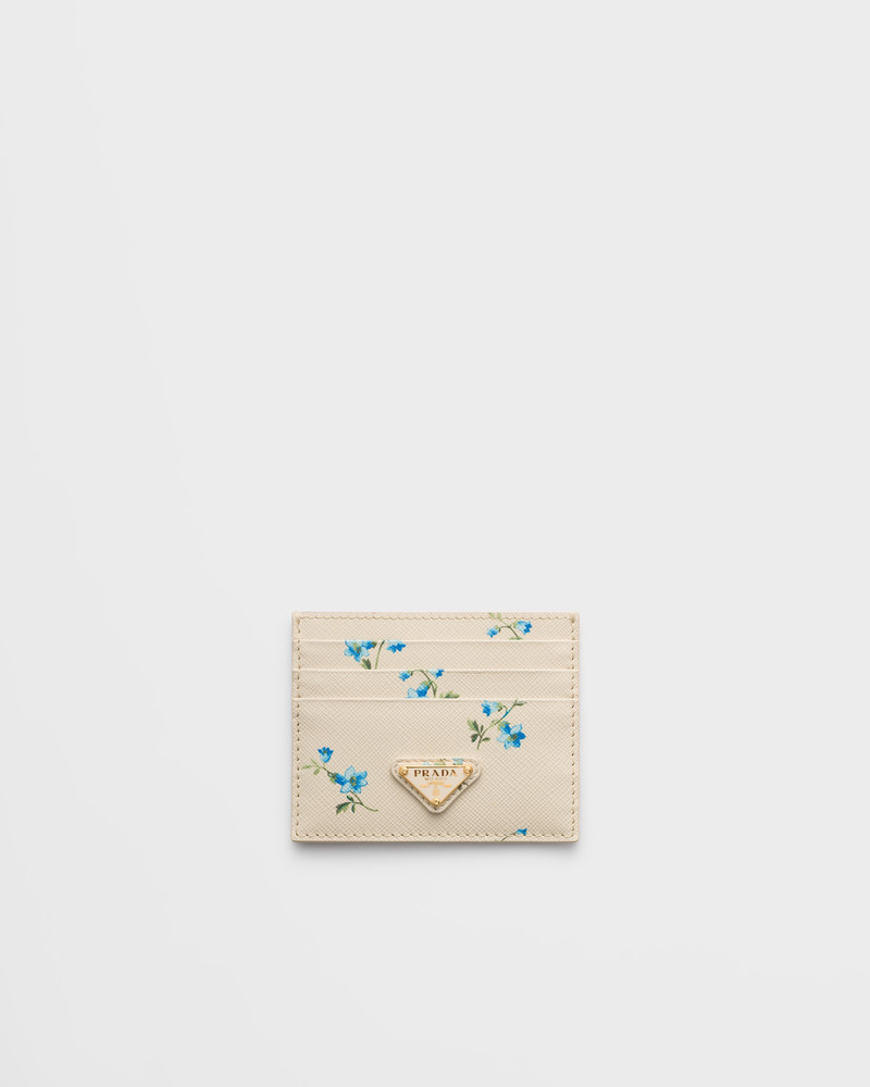 Printed Saffiano leather card holder 1