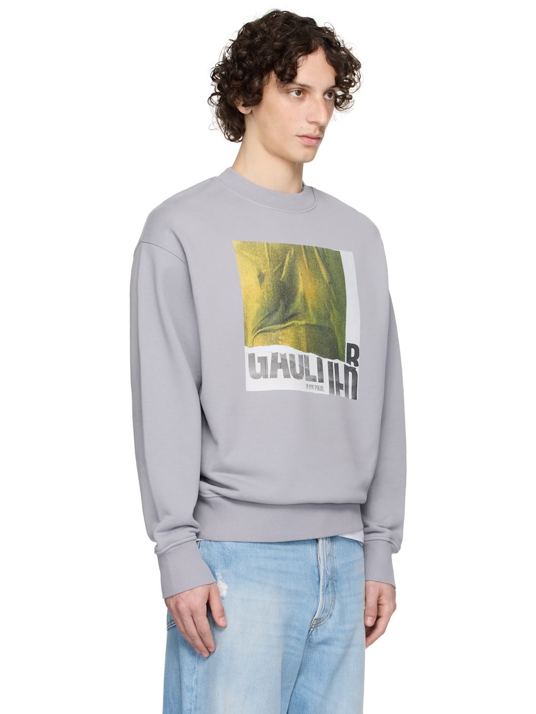 SSENSE Exclusive Gray Cotton Crew Printed Water Sweatshirt - 2