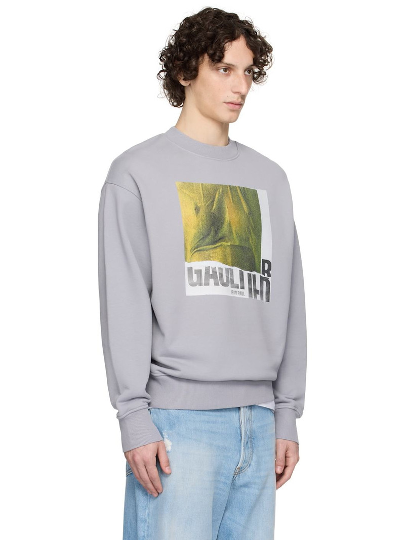 SSENSE Exclusive Gray Cotton Crew Printed Water Sweatshirt 2