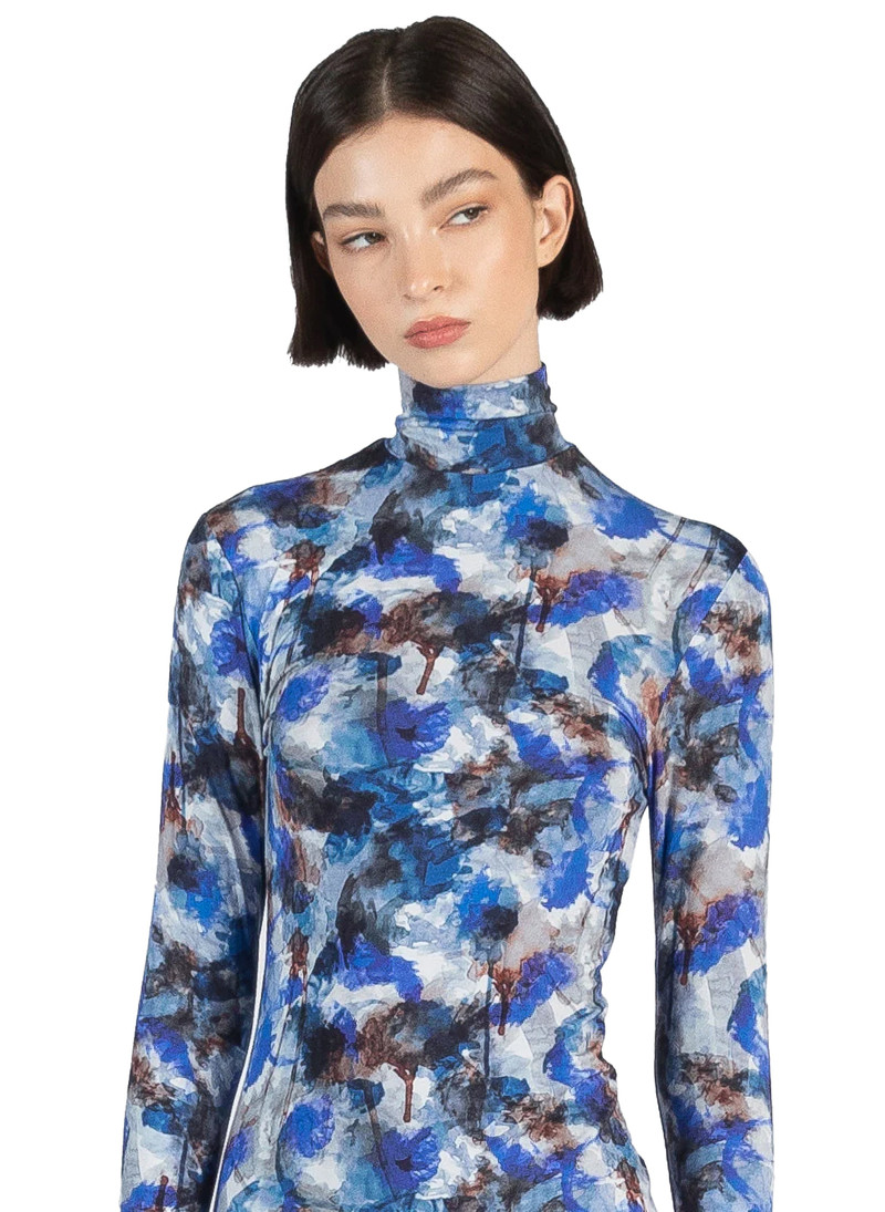 Elleme Printed Turtleneck Dress Multicolour outlook
