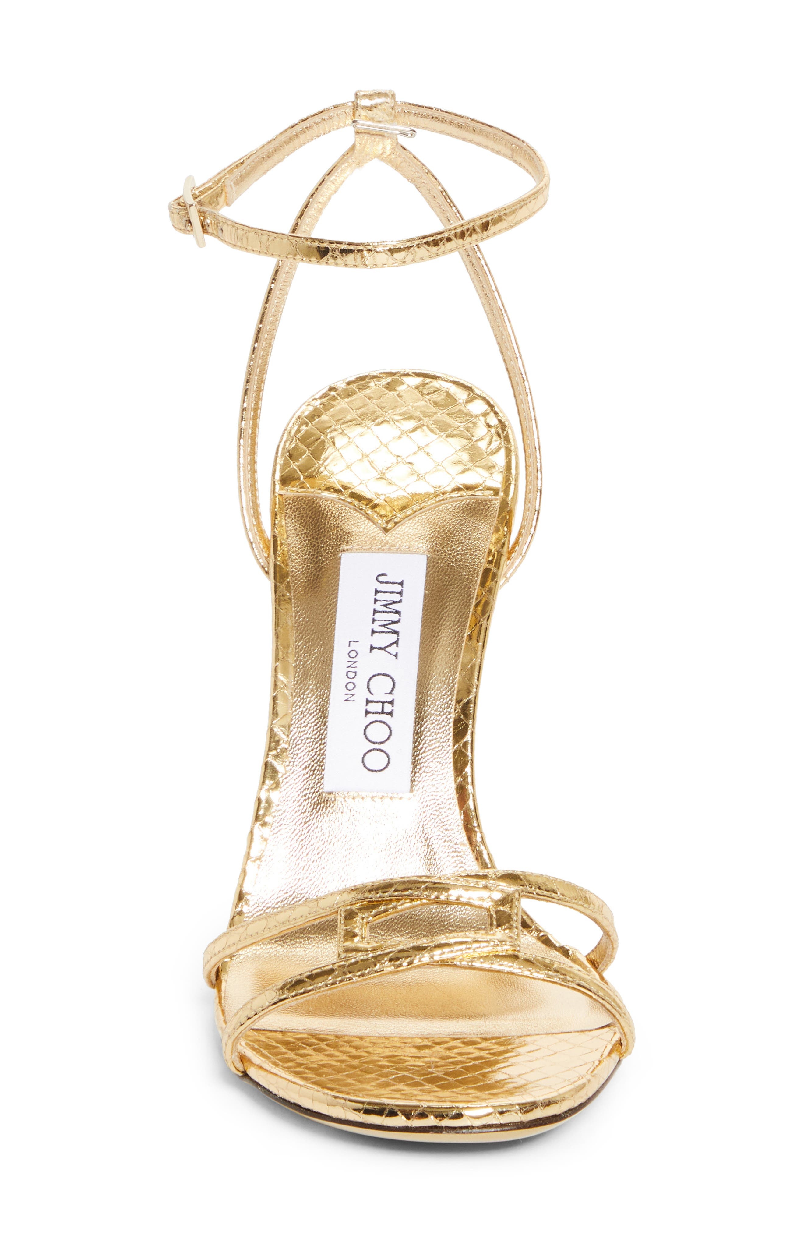 Jimmy Choo 1998 Leo Ankle Strap Sandal in Gold at Nordstrom - 4