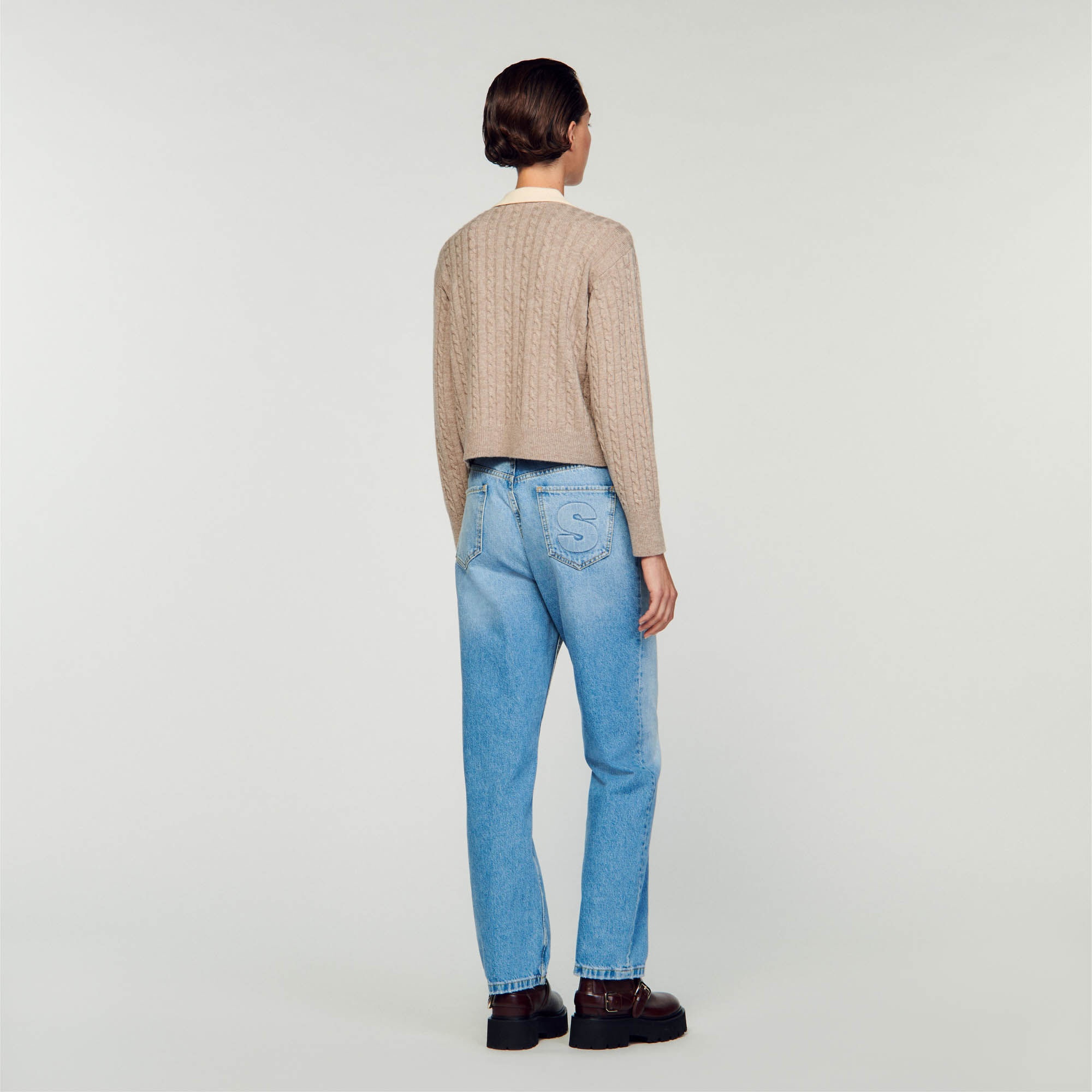CROPPED CABLE-KNIT SWEATER - 6