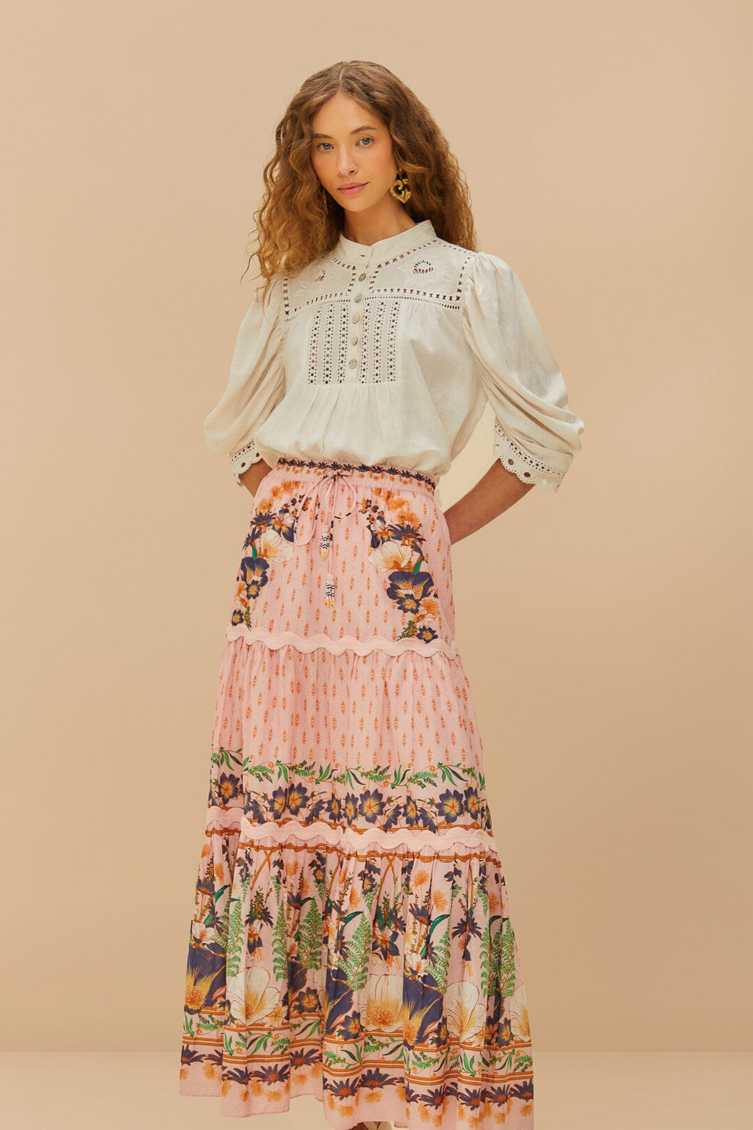 Pink Dream Garden Maxi Skirt - 1