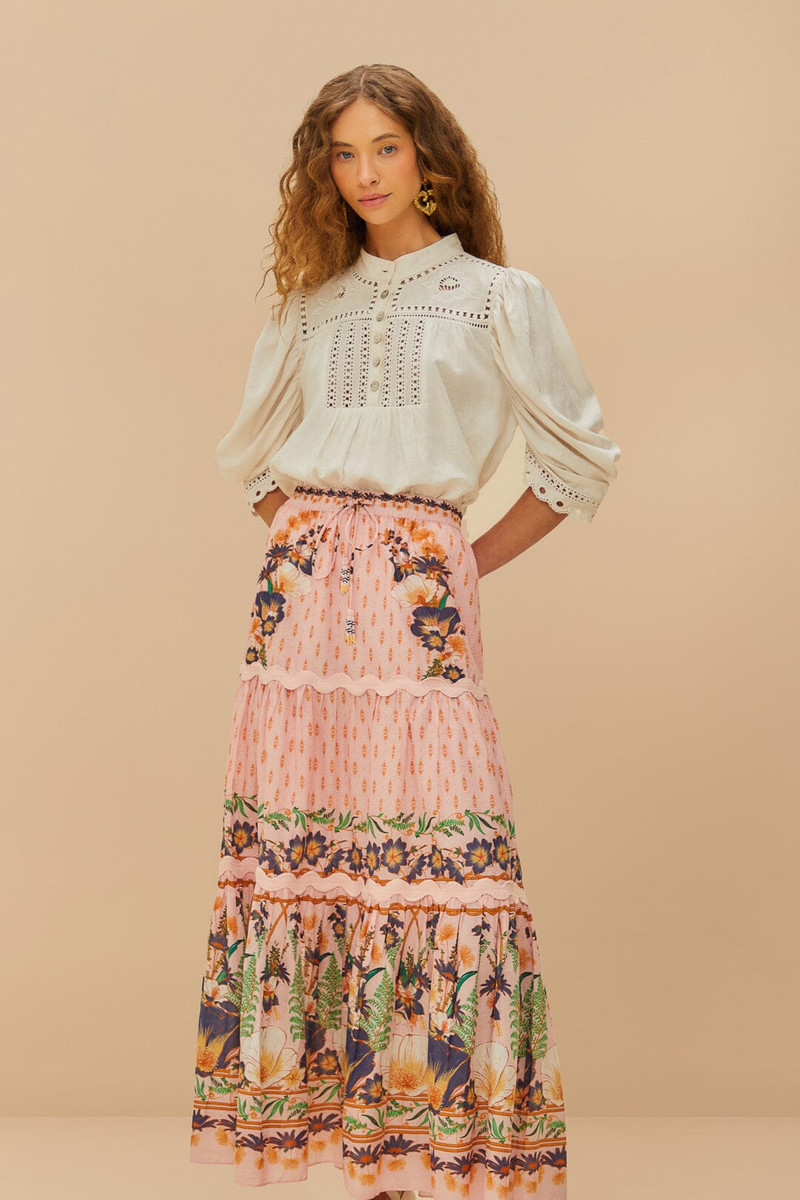 Pink Dream Garden Maxi Skirt 1
