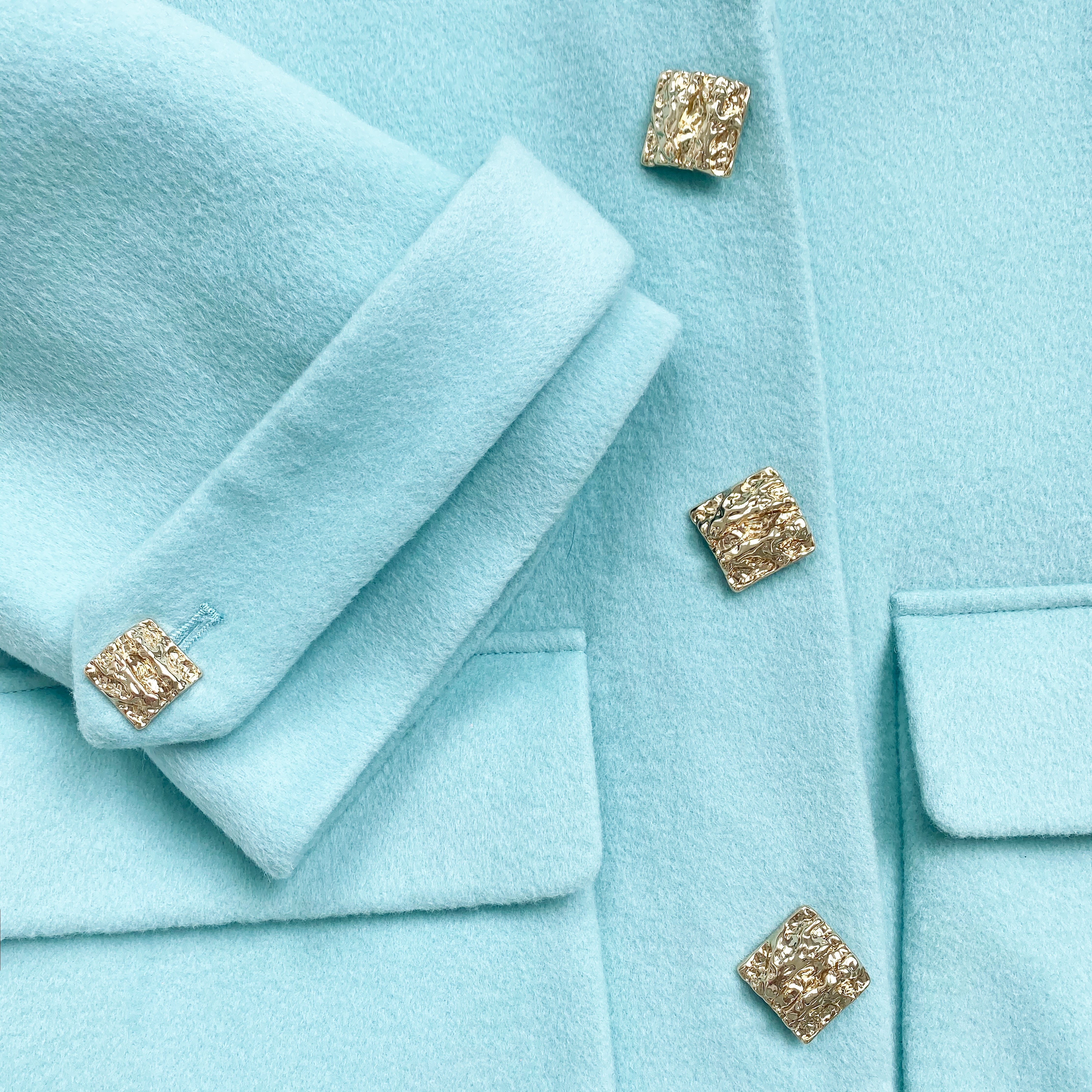 Light Blue Wool Coat - 5