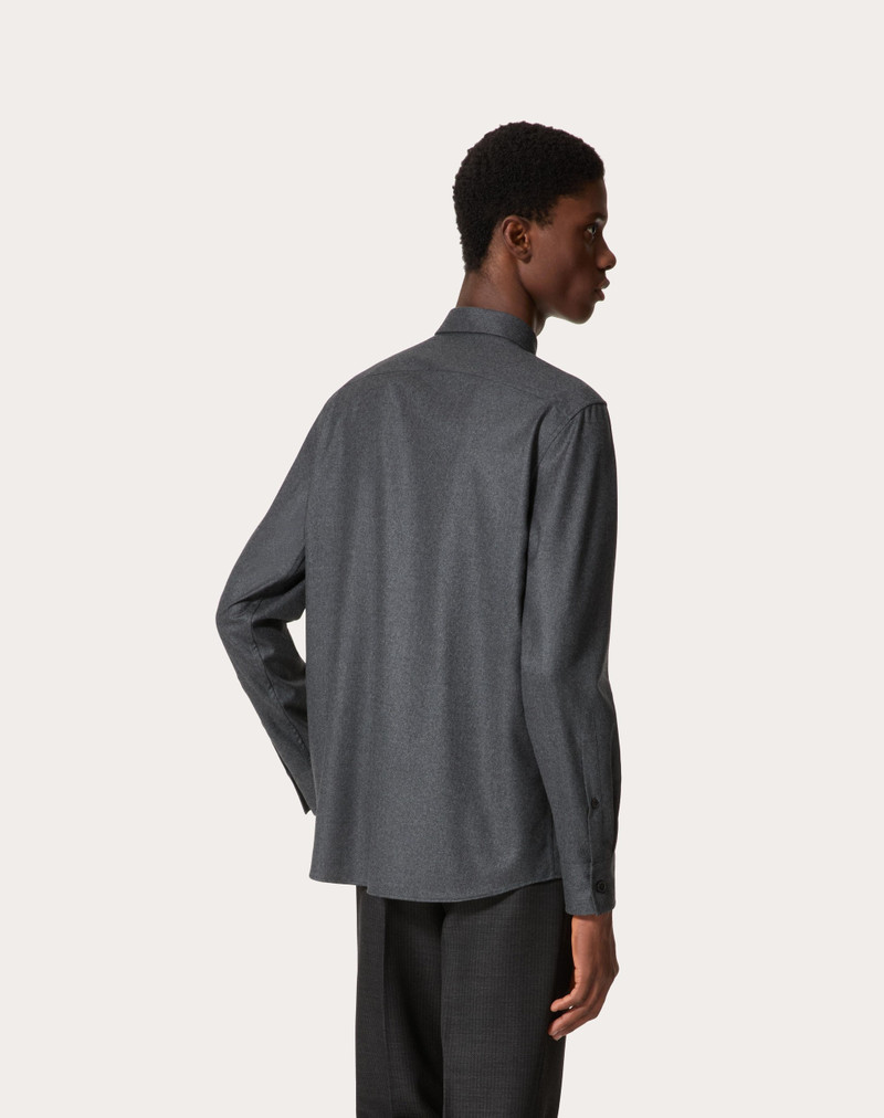 LONG SLEEVE FLANNEL SHIRT WITH VLOGO SIGNATURE EMBROIDERY 4