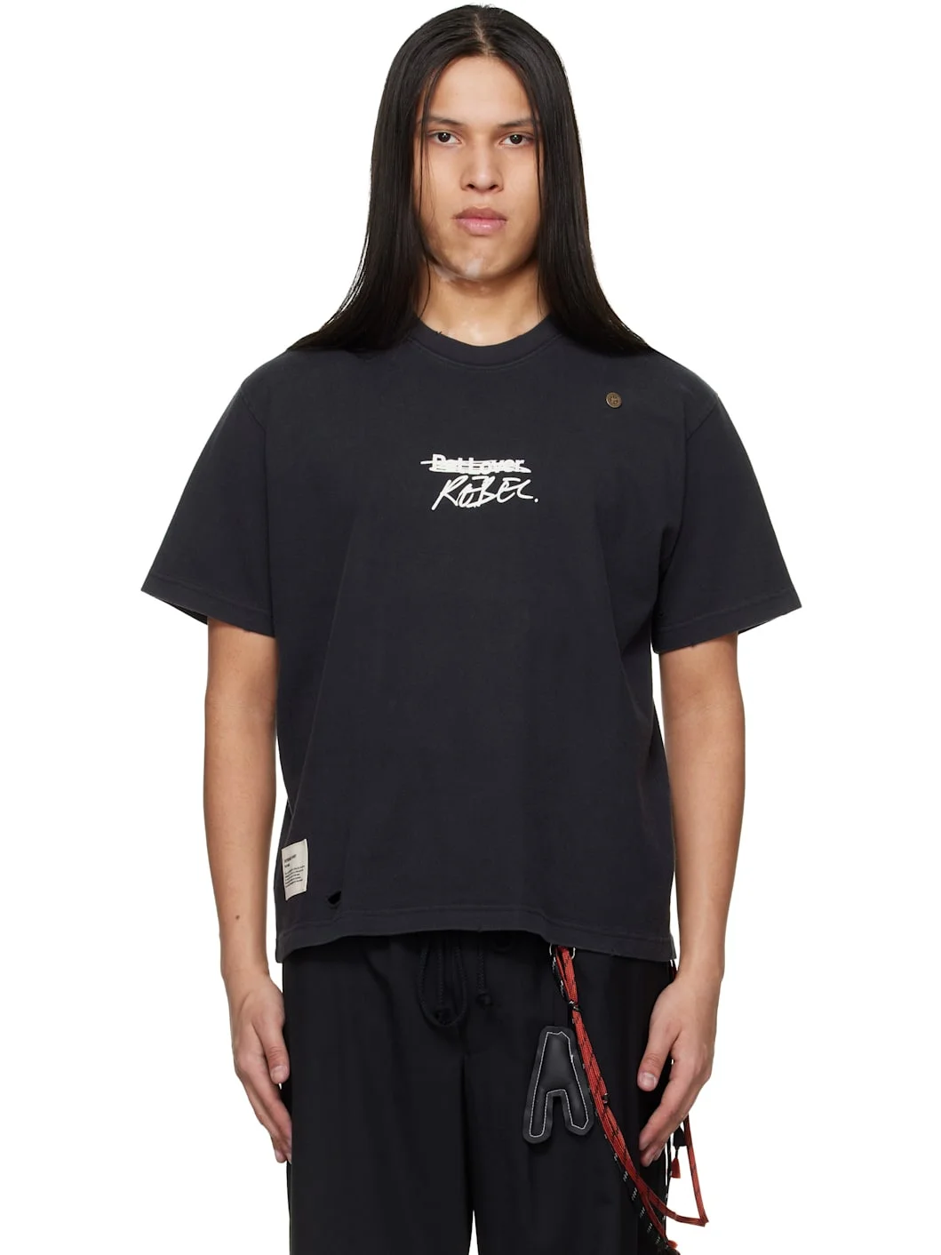 Black Birkenstock Edition 'The Rebel' Distressed T-shirt - 1