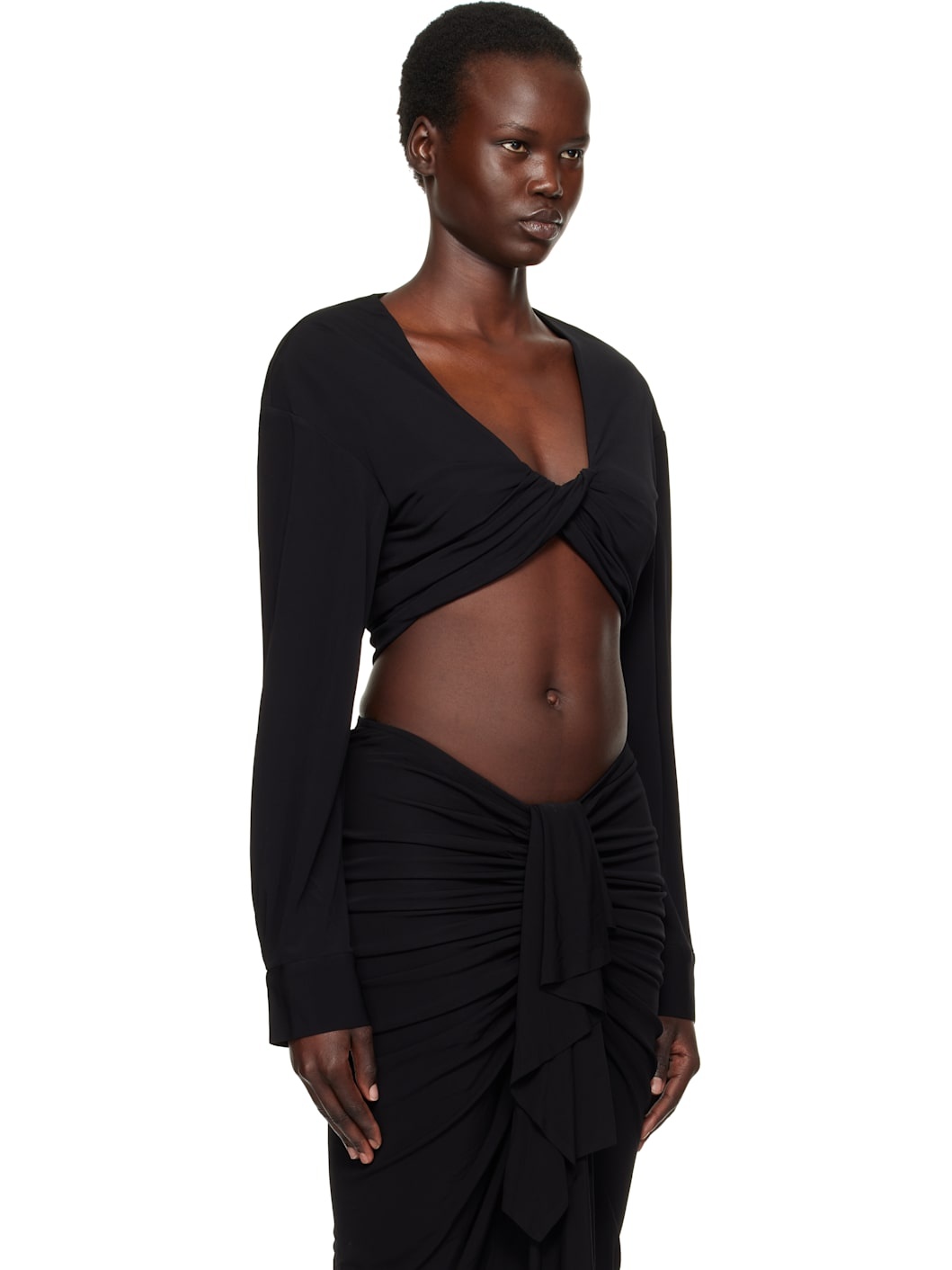 Black Vivenda Drape Top - 2