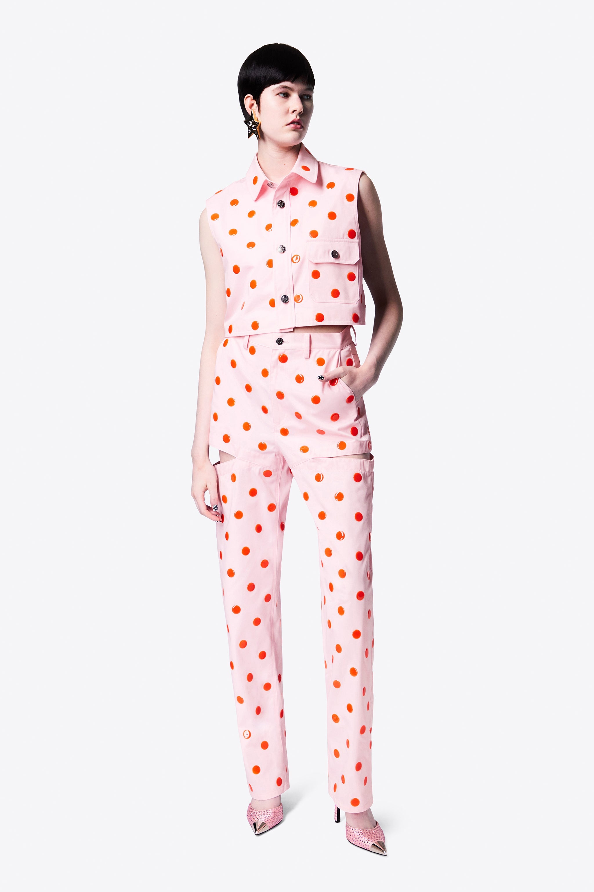 POLKA DOT SLEEVELESS TOP - 3
