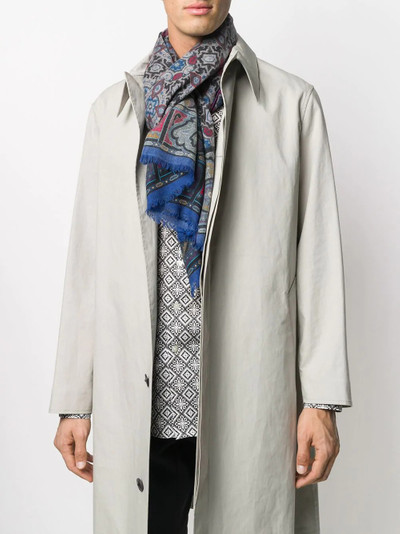 Etro lightweight frayed scarf outlook