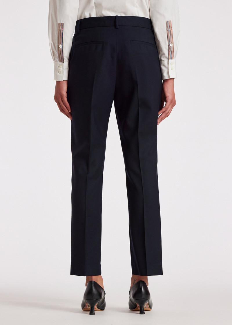 A Suit To Travel In - Women's Navy Slim-Fit Wool Trousers 3