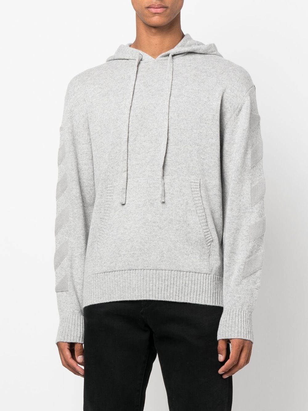 arrow-motif cashmere hoodie - 3