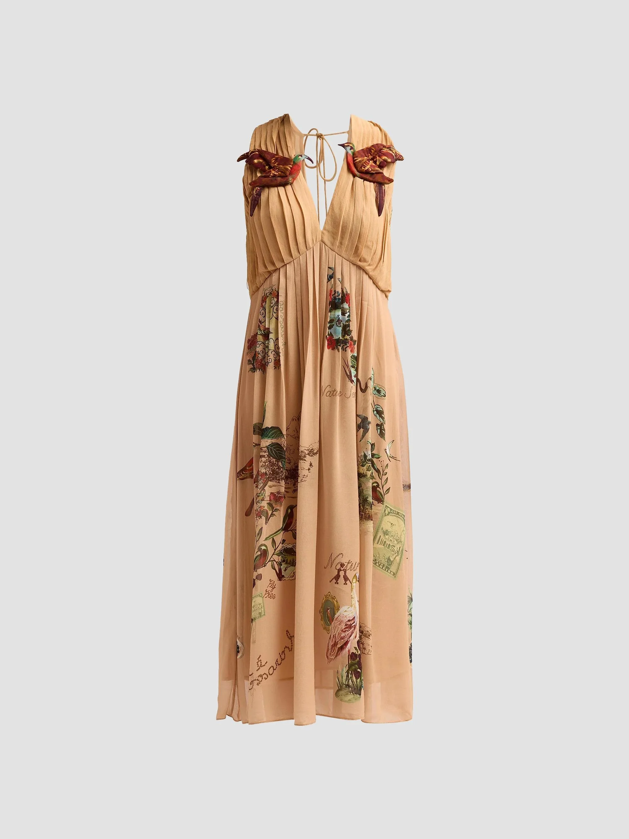 Women's Bird Poetry Hummingbird Midi Dress - Pink - 1