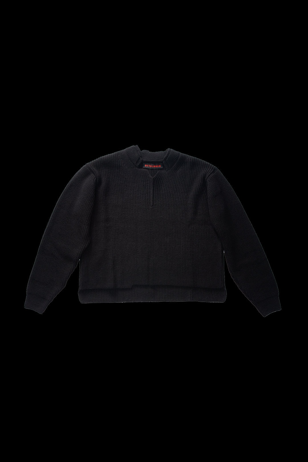 OTTOLINGER Open Knit Collar Sweater Black - 1