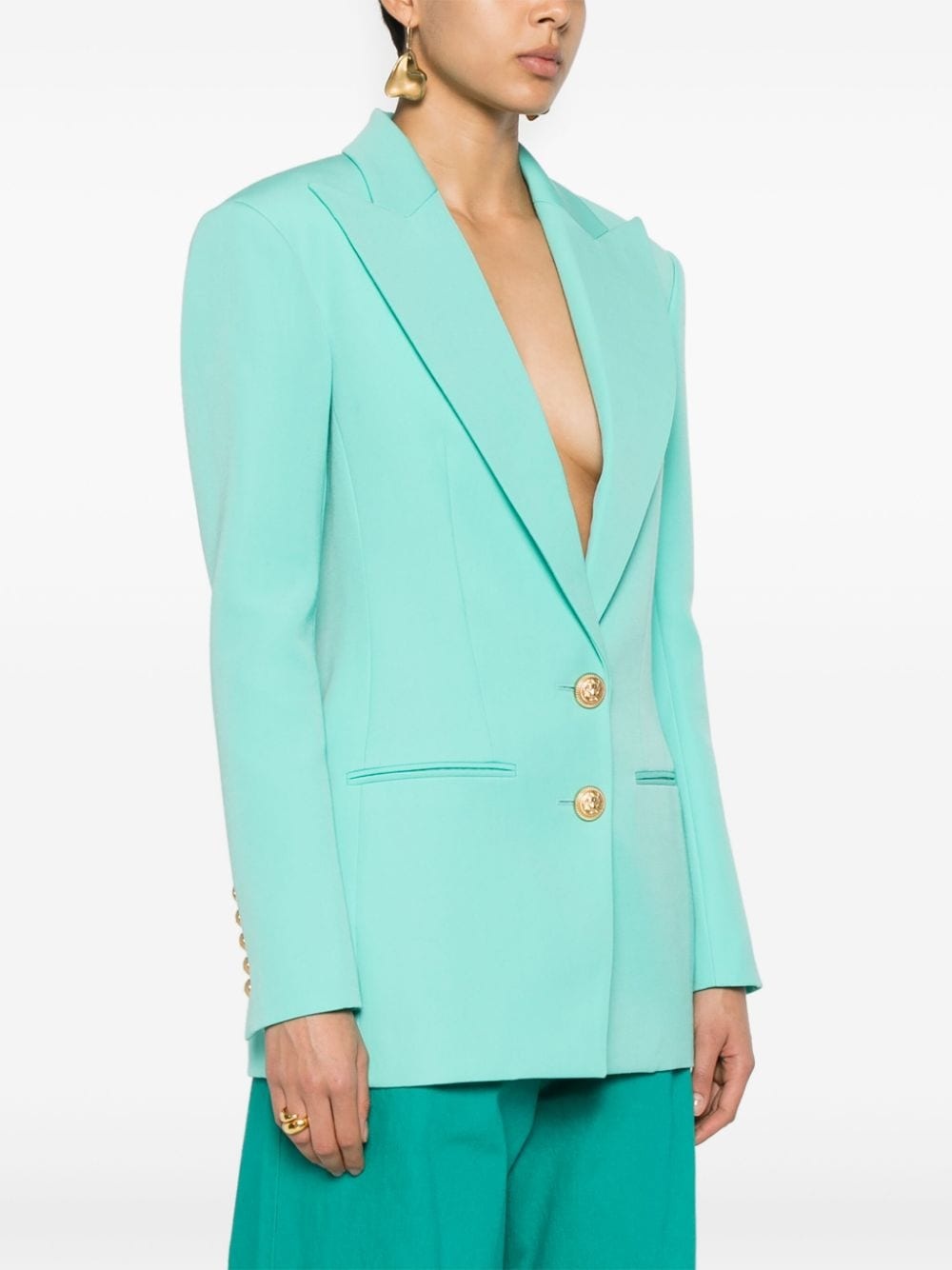 virgin wool single-breasted blazer - 3