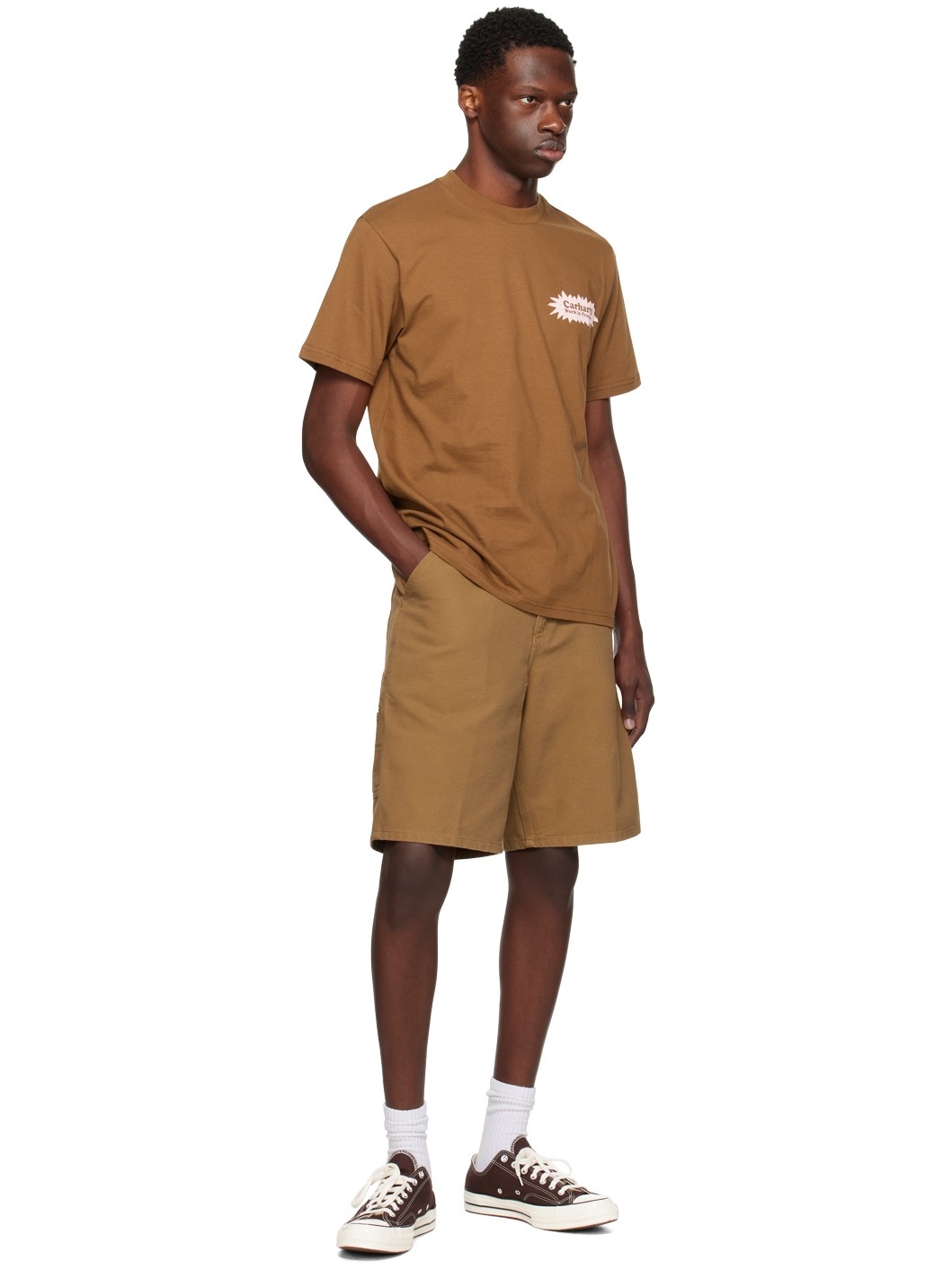 Brown Single Knee Shorts - 4